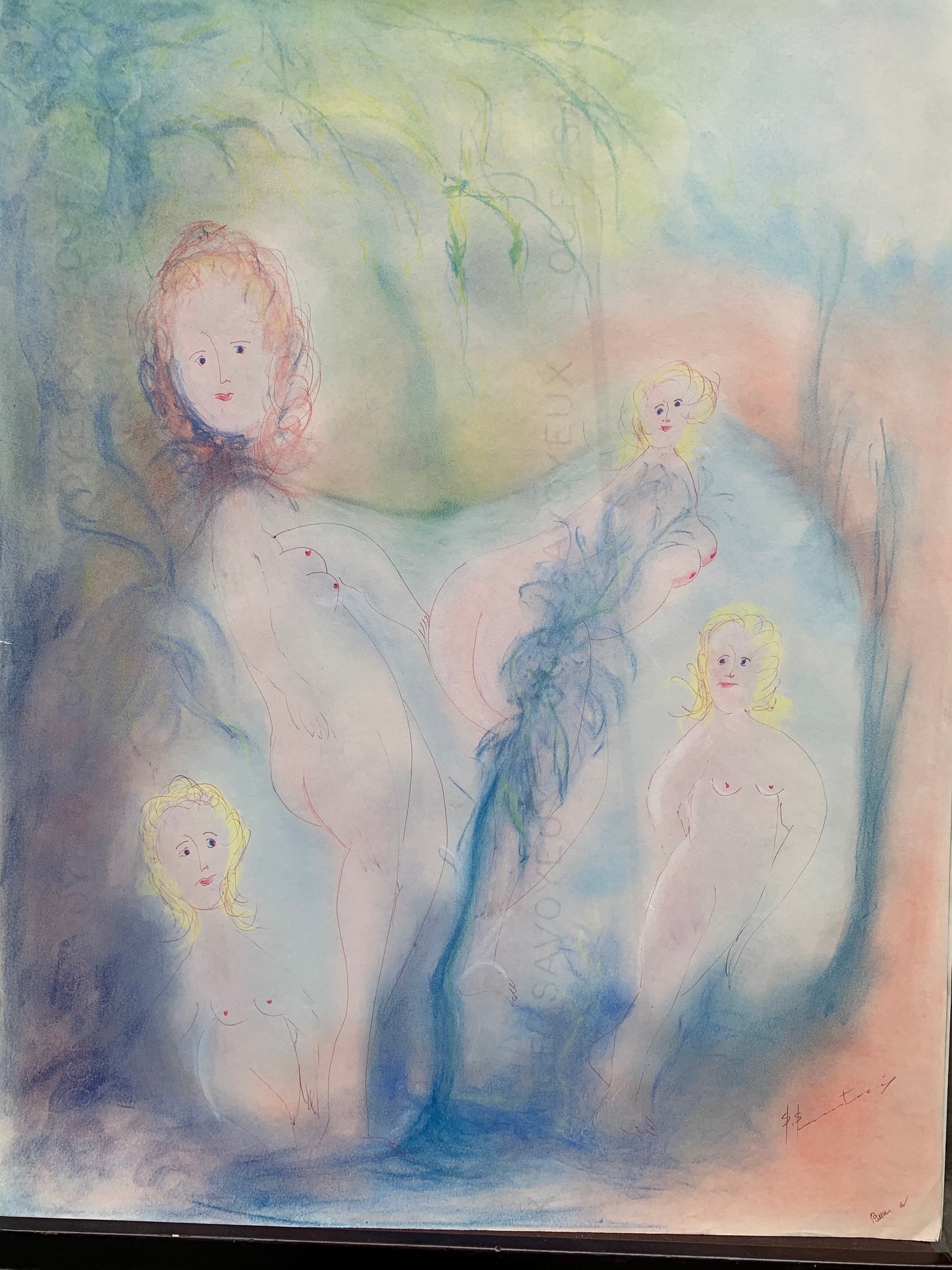 Antonio Monasterio. Four naked muses in the Blue Forest. Nr.4