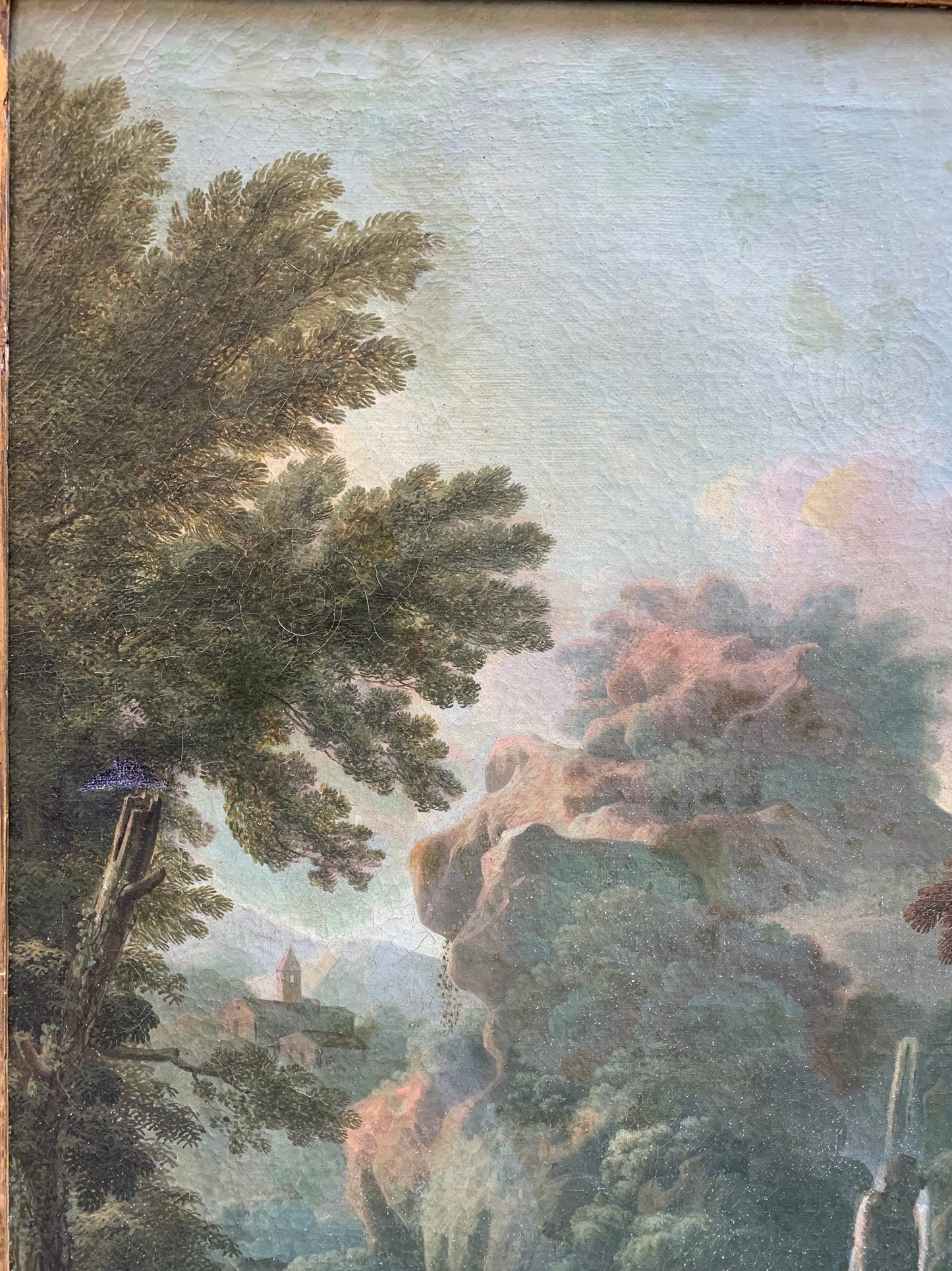 Roman School. Circle Of Paolo Anesi. Landscape With San Francesco Alla Verna.