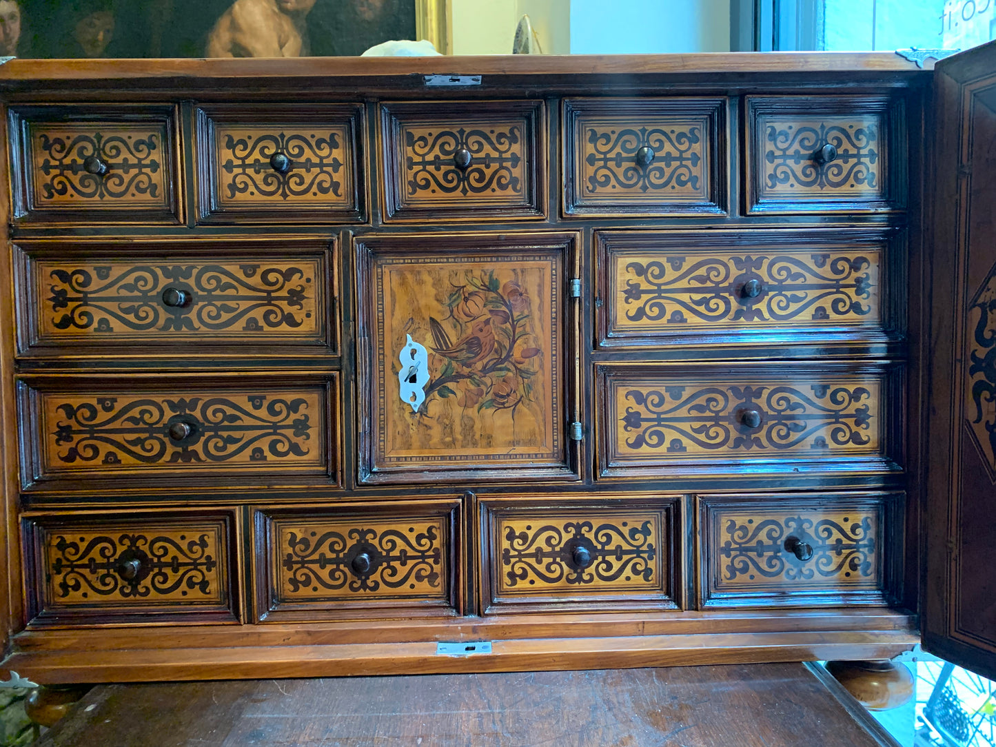 Southern Germany or Austria. A marquetry cabinet. XVII century.