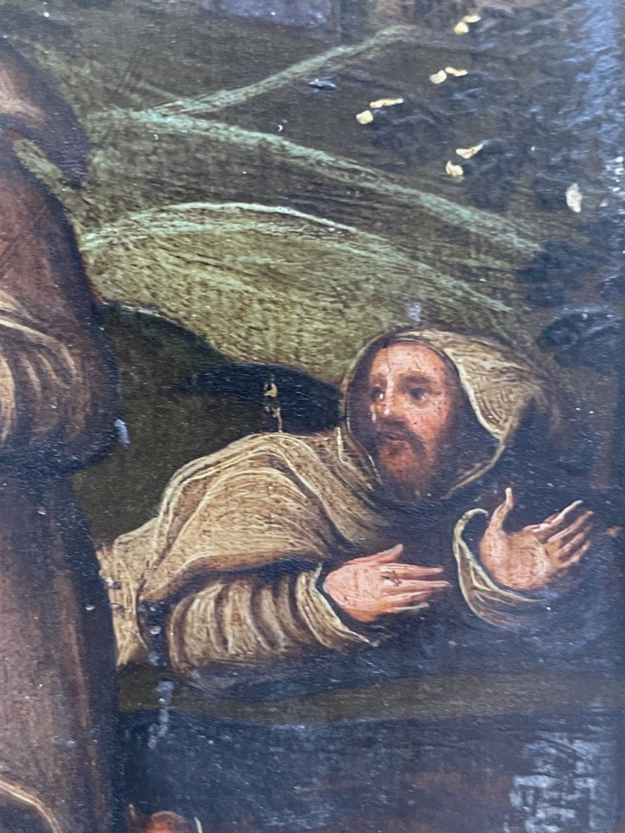 Saint Francis Receiving The Stigmata. Oil On Copper, Flemish School, 17th Century