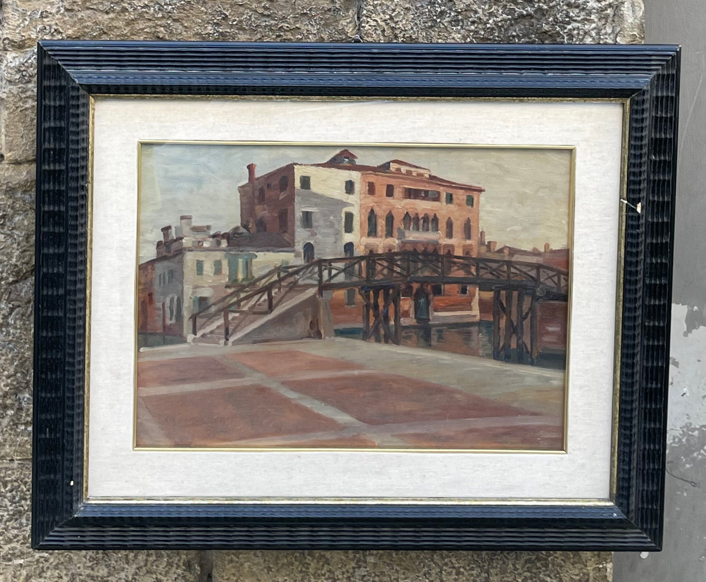 Venice. Wooden Bridge and Gothic Palace, dated 1915