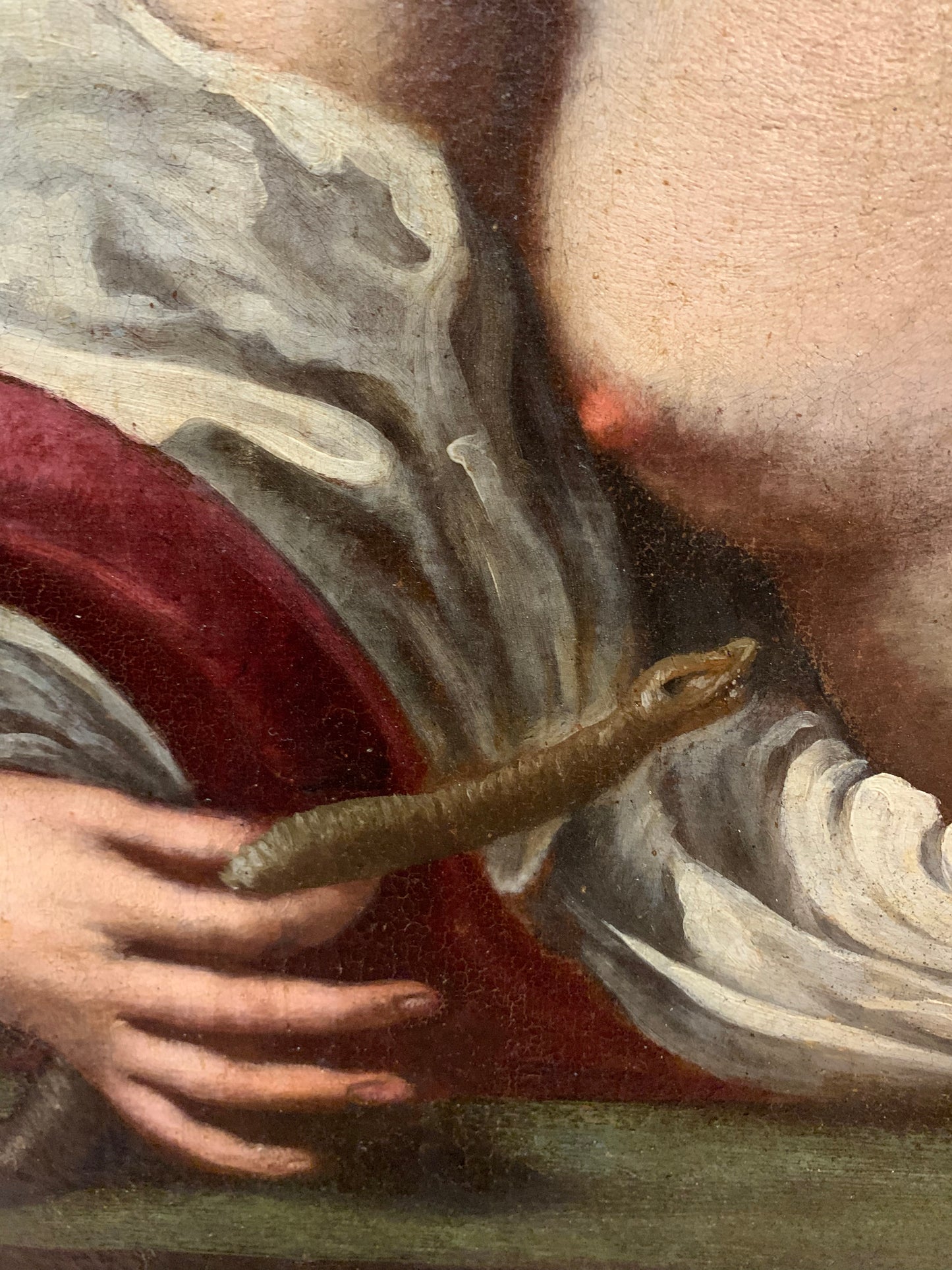 Cleopatra committing suicide with the venom of the asp snake. Florentine Baroque. Entourage of Felice Ficherelli.