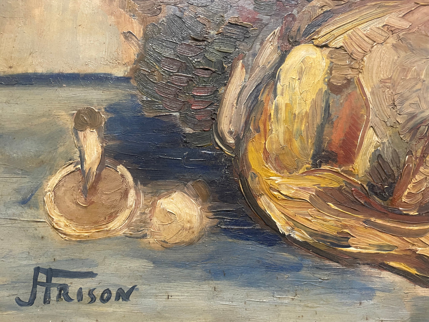 Jehan Frison (1882–1961), Still Life with Rooster and Mushrooms, Belgian Fauvism, 1930s–40s Senza titolo