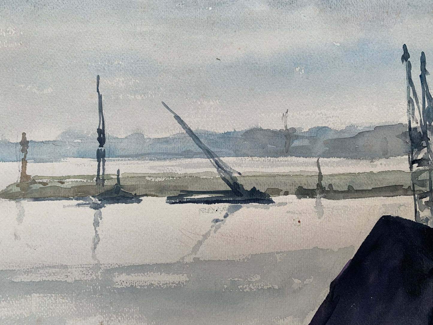The port of Terragon.  Watercolor about 1940-1950.