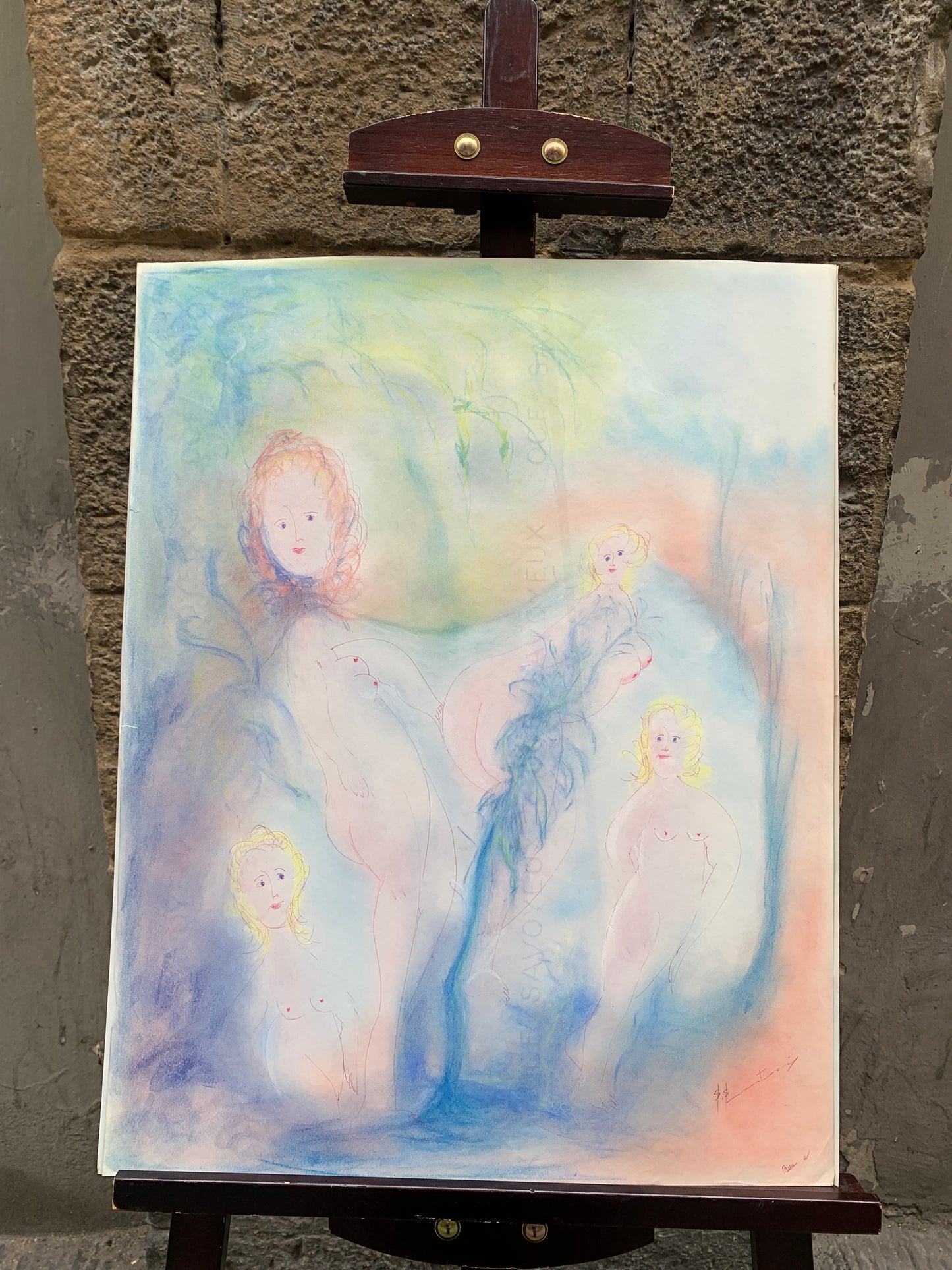 Antonio Monasterio. Four naked muses in the Blue Forest. Nr.4