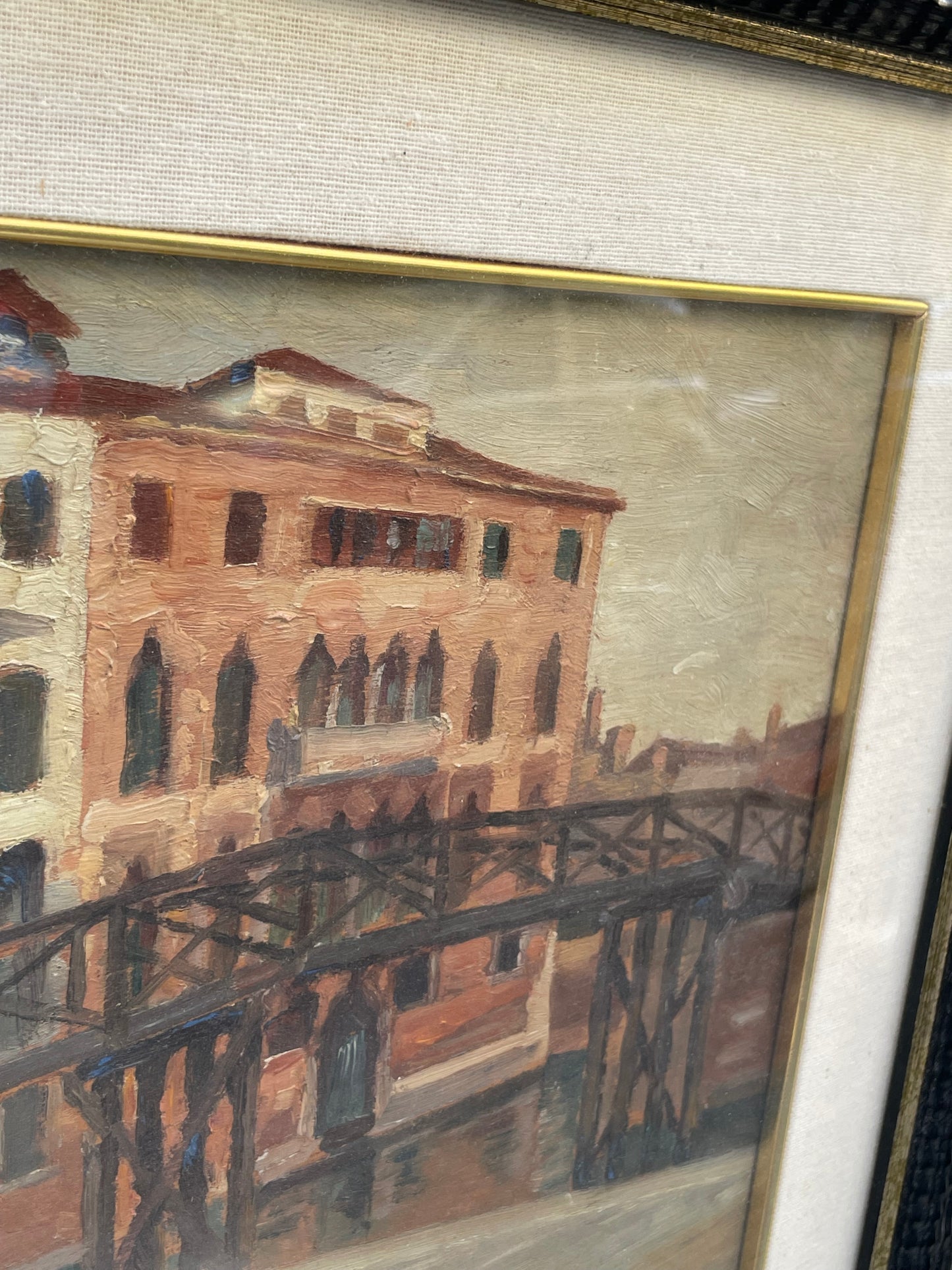 Venice. Wooden Bridge and Gothic Palace, dated 1915