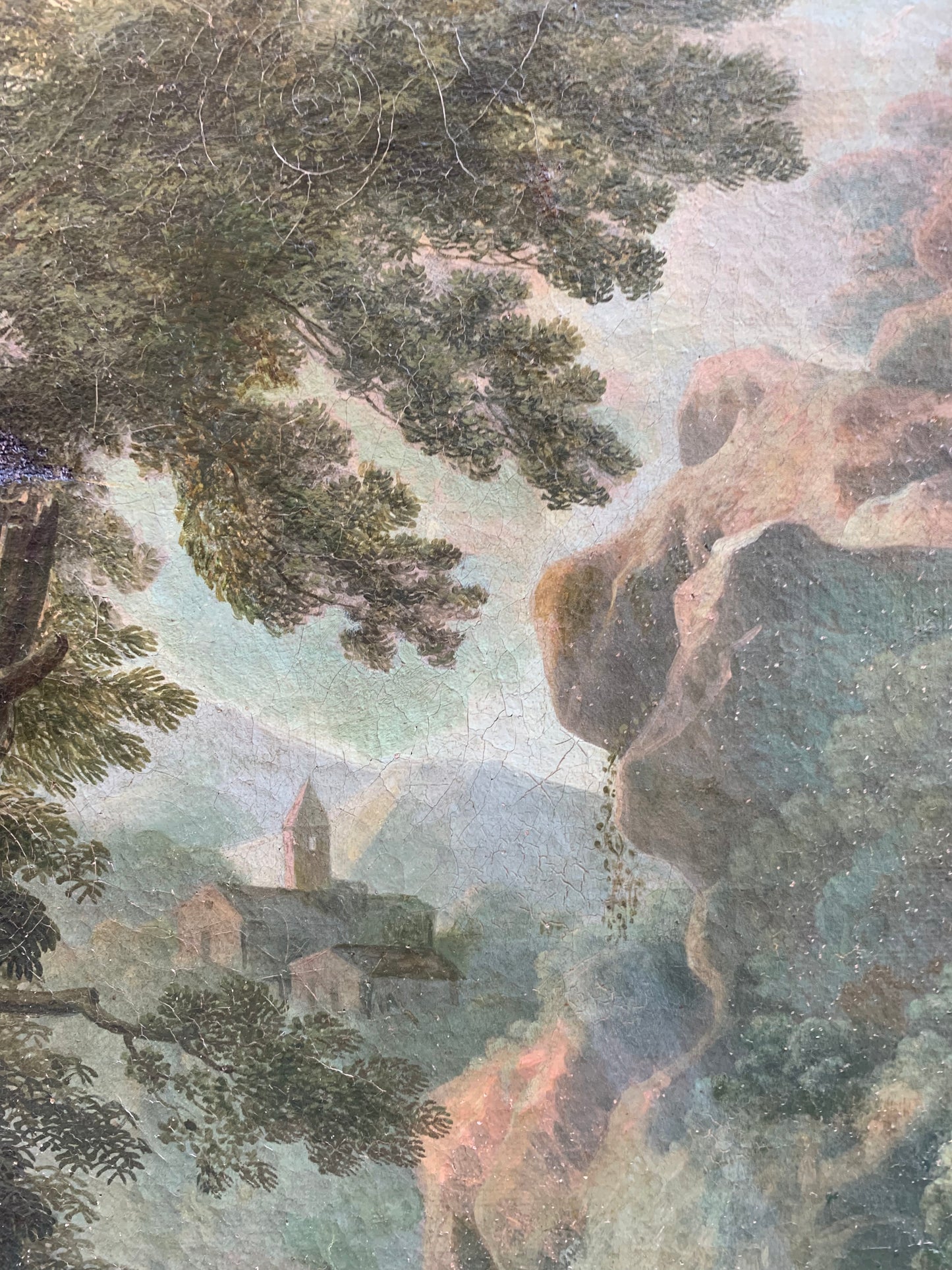 Roman School. Circle Of Paolo Anesi. Landscape With San Francesco Alla Verna.
