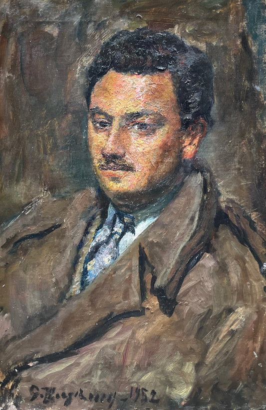 Guido Borgianni (1915–2011, Florence), Portrait with blue tie, 1952, signed and dated