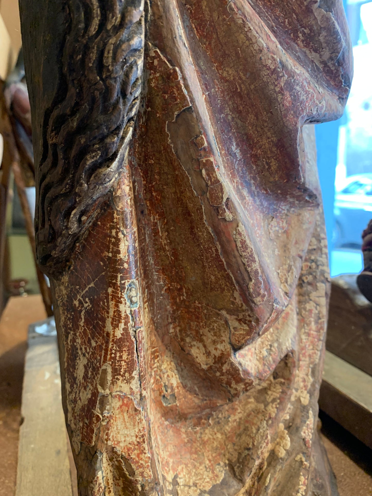 German Gothic. Polychrome wooden sculpture. Around 1500. To be restored.