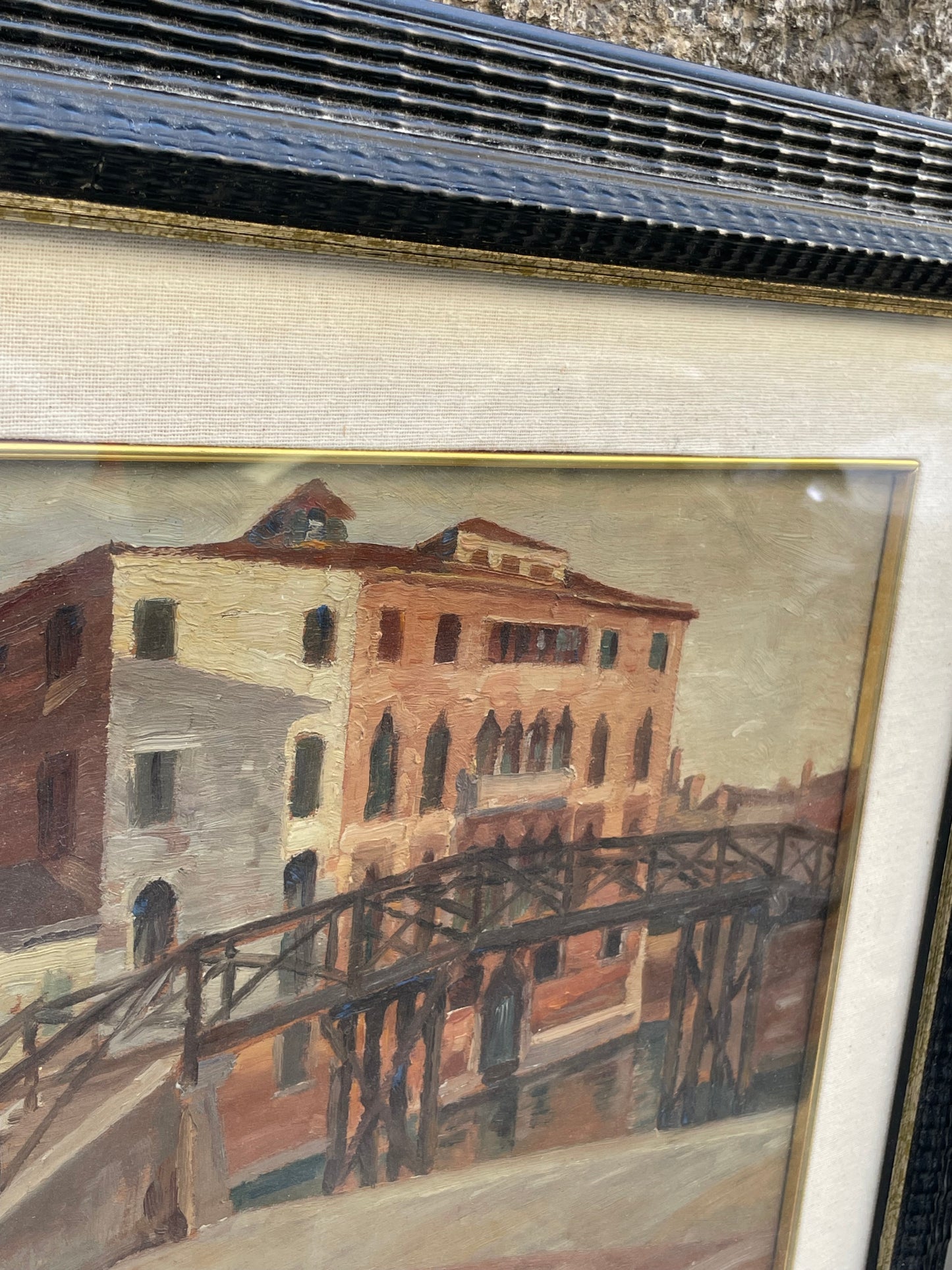 Venice. Wooden Bridge and Gothic Palace, dated 1915
