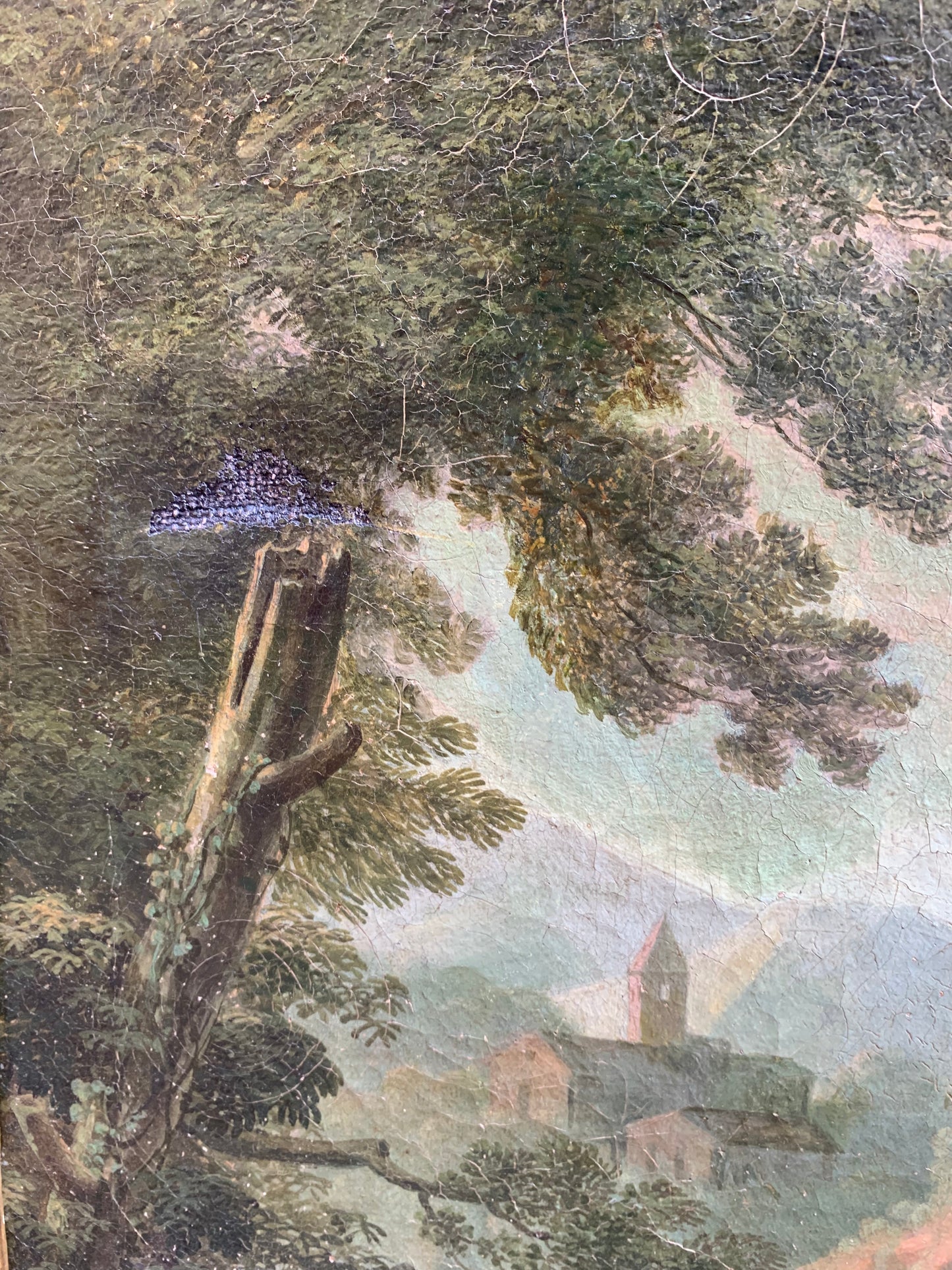 Roman School. Circle Of Paolo Anesi. Landscape With San Francesco Alla Verna.