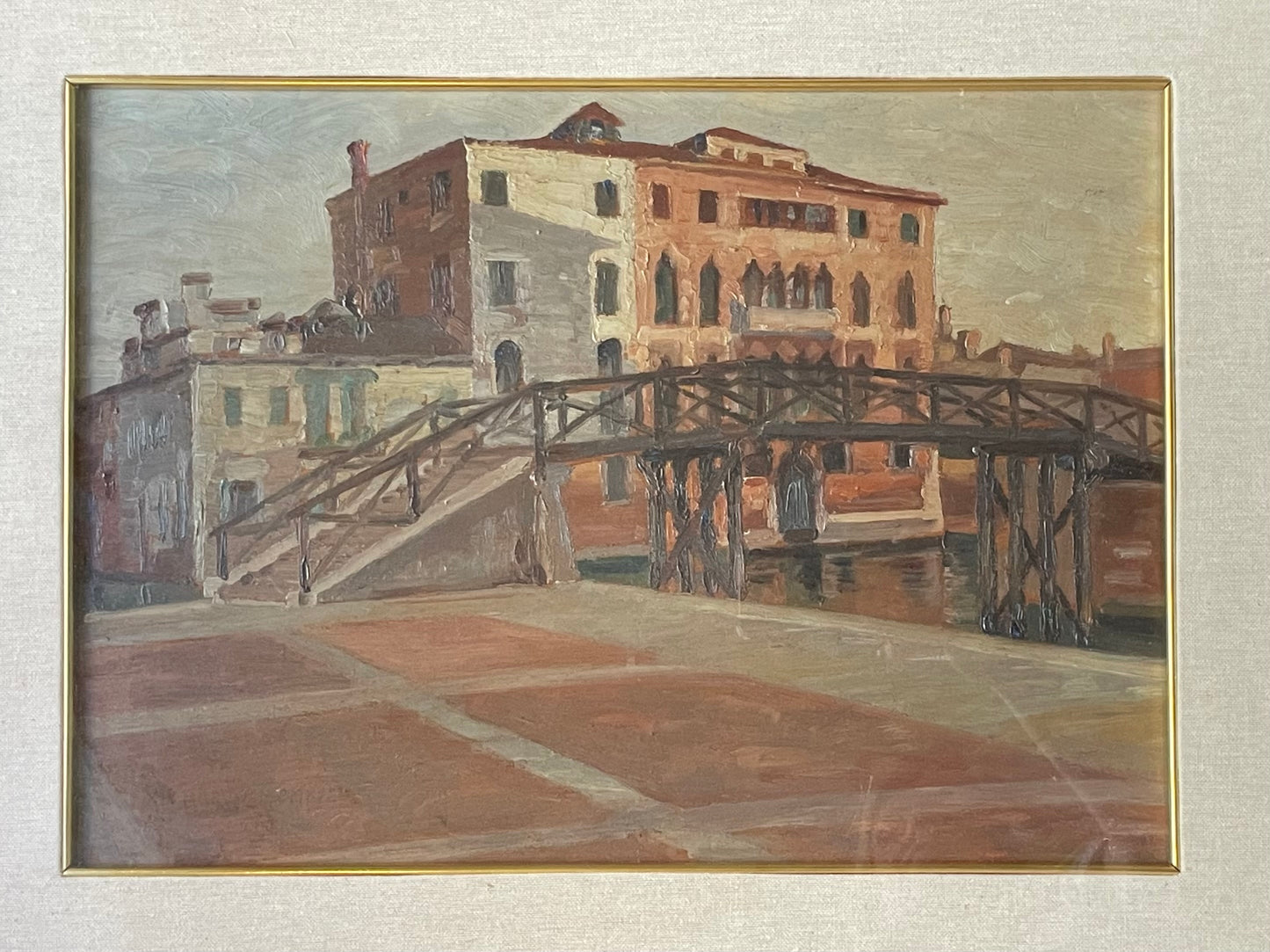 Venice. Wooden Bridge and Gothic Palace, dated 1915