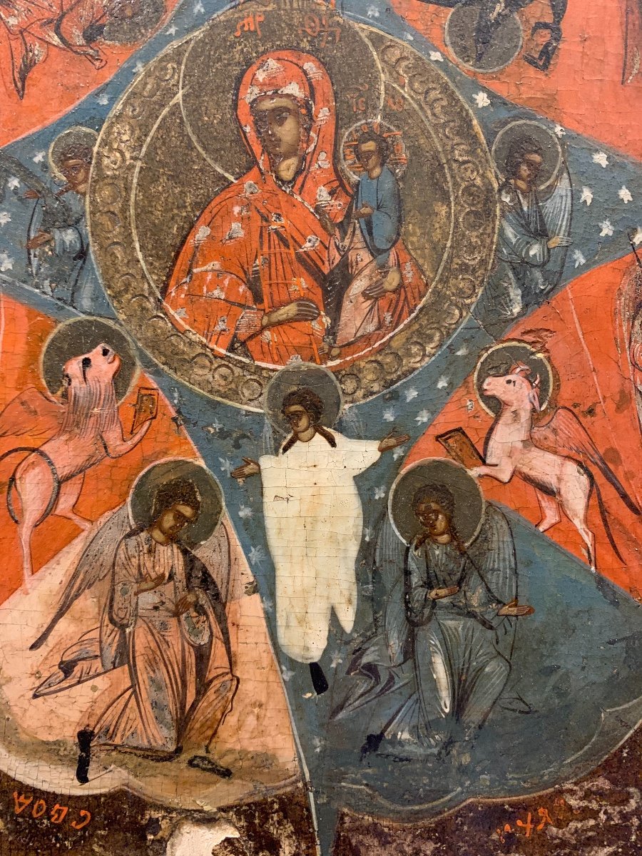 Russian Icon “neopalimaya Kupina” XIX Century