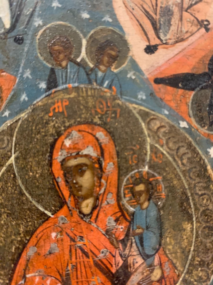 Russian Icon “neopalimaya Kupina” XIX Century