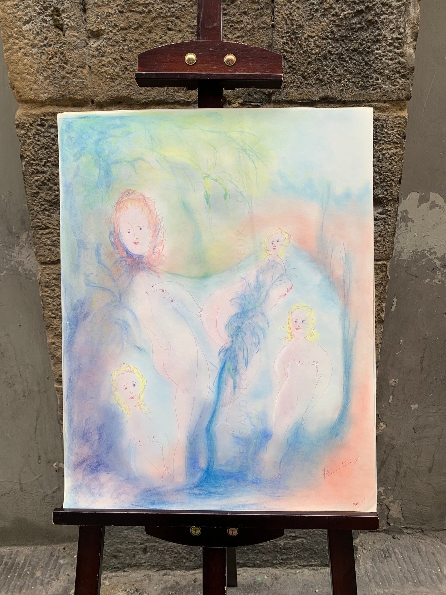 Antonio Monasterio. Four naked muses in the Blue Forest. Nr.4