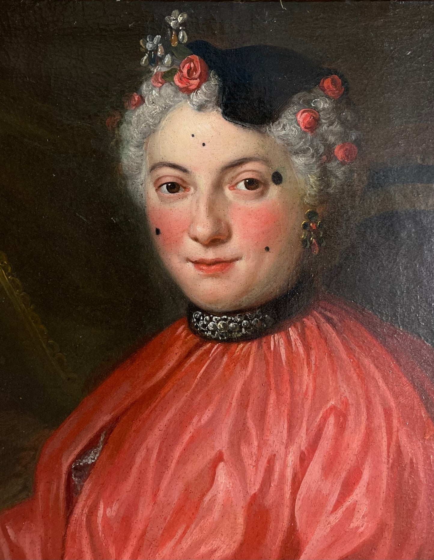 Lady in carnival costume, mask, mouches and tremblants – c. 1730, French school, circle of C.-A. Coypel