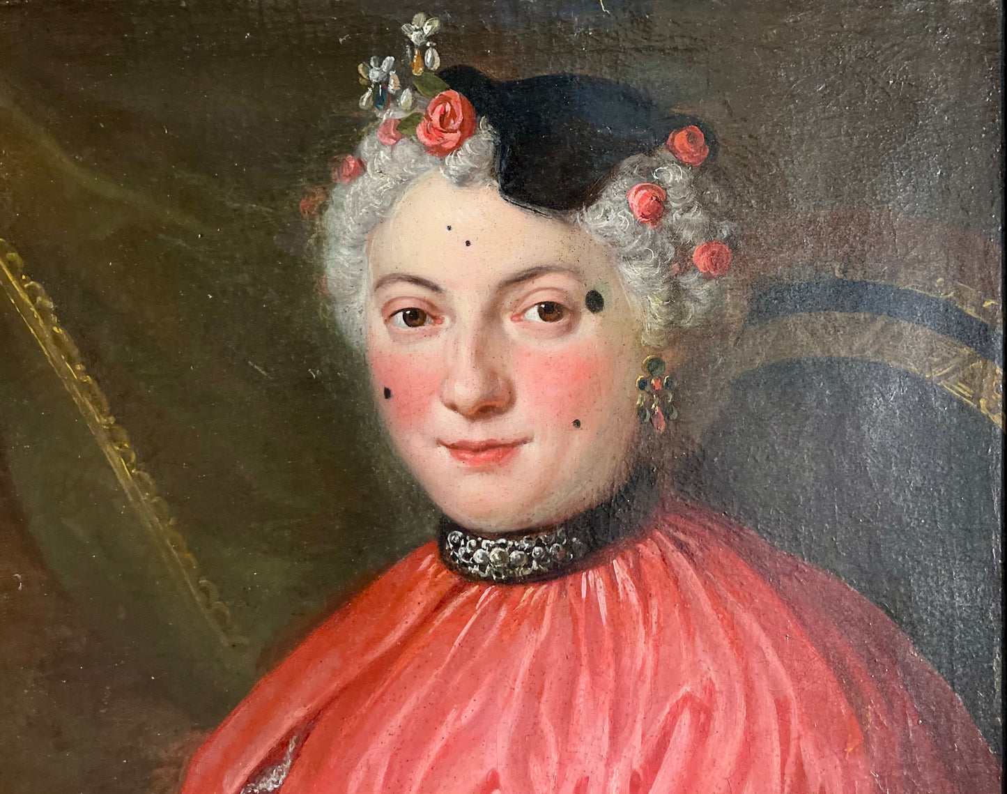 Lady in carnival costume, mask, mouches and tremblants – c. 1730, French school, circle of C.-A. Coypel