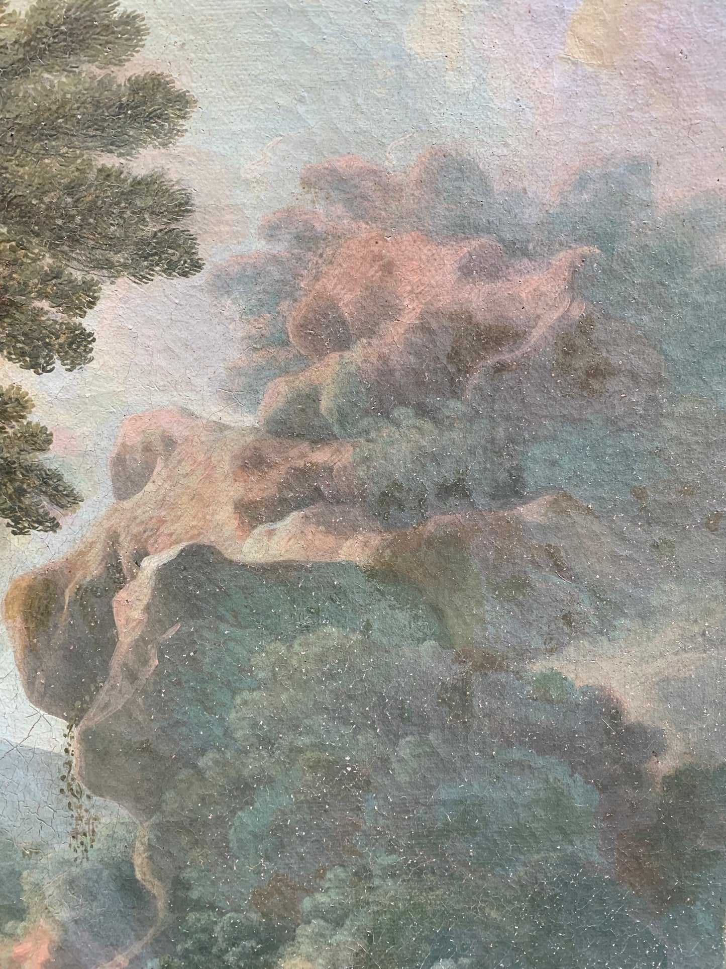 Roman School. Circle Of Paolo Anesi. Landscape With San Francesco Alla Verna.