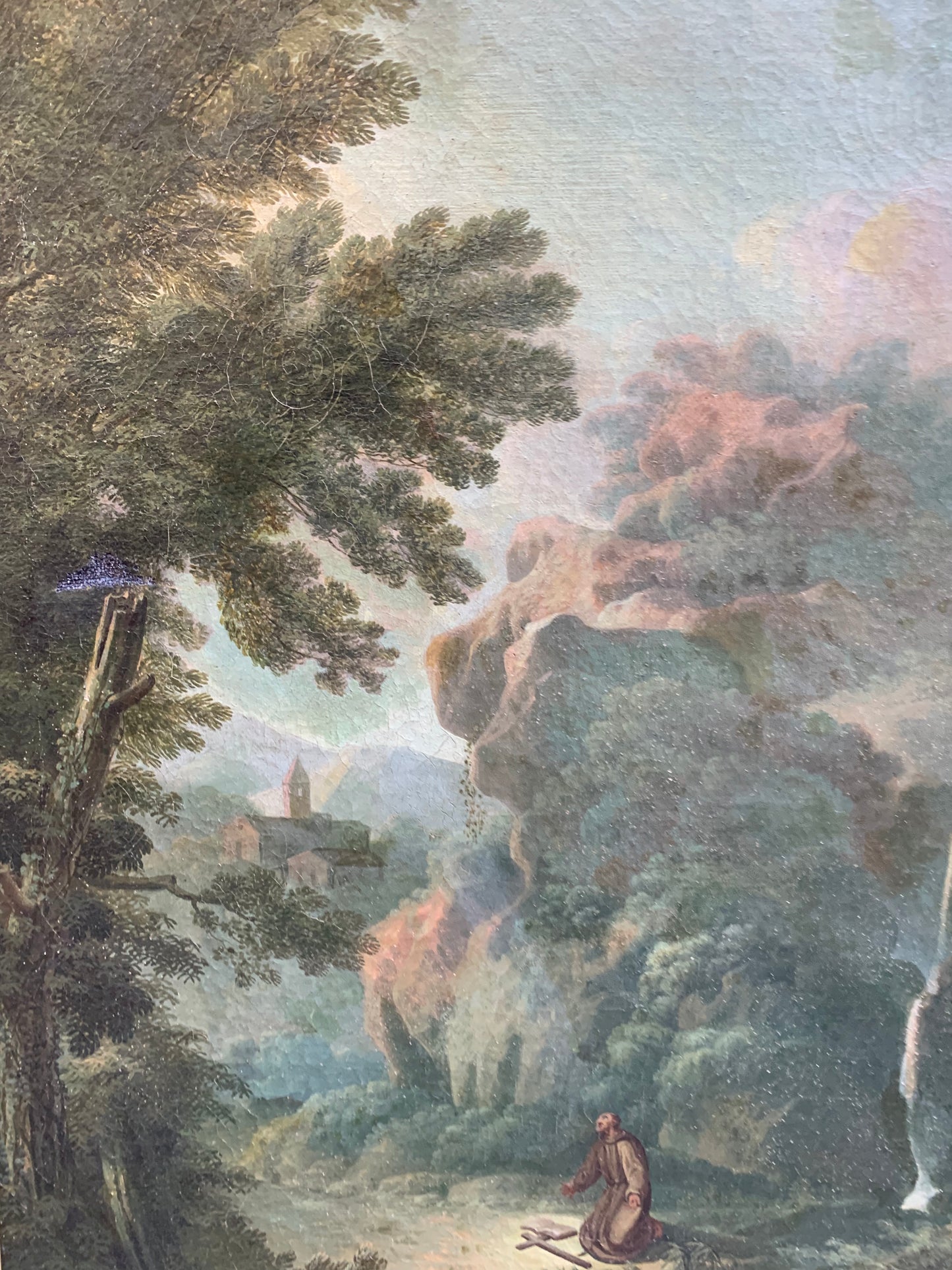 Roman School. Circle Of Paolo Anesi. Landscape With San Francesco Alla Verna.
