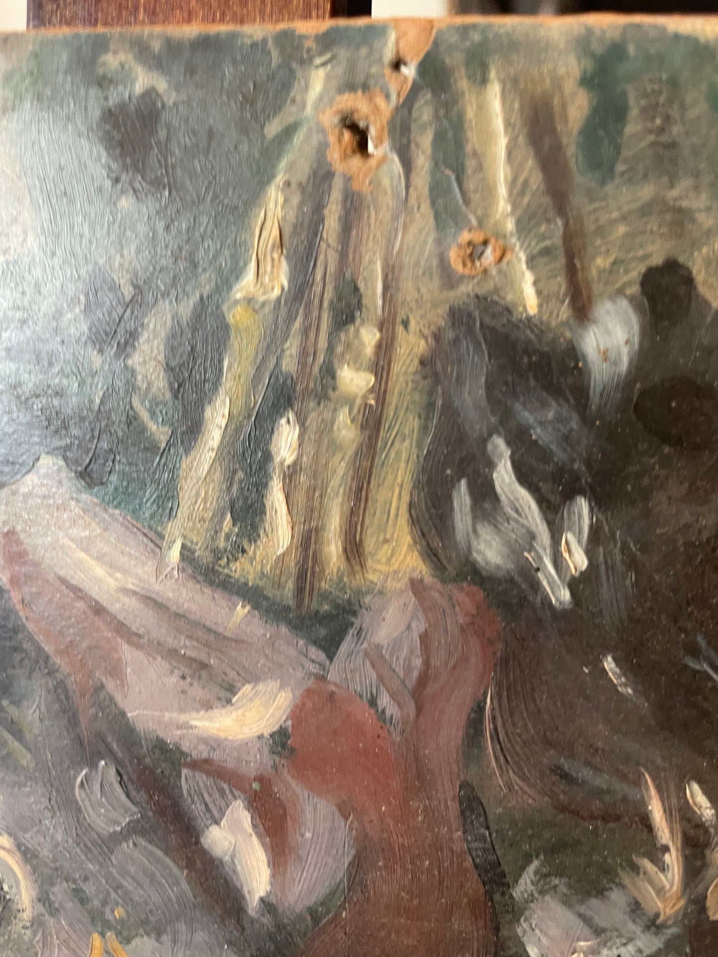 Sketch of freshly caught fish hanging from a string
Oil on cardboard, 34 x 47 cm