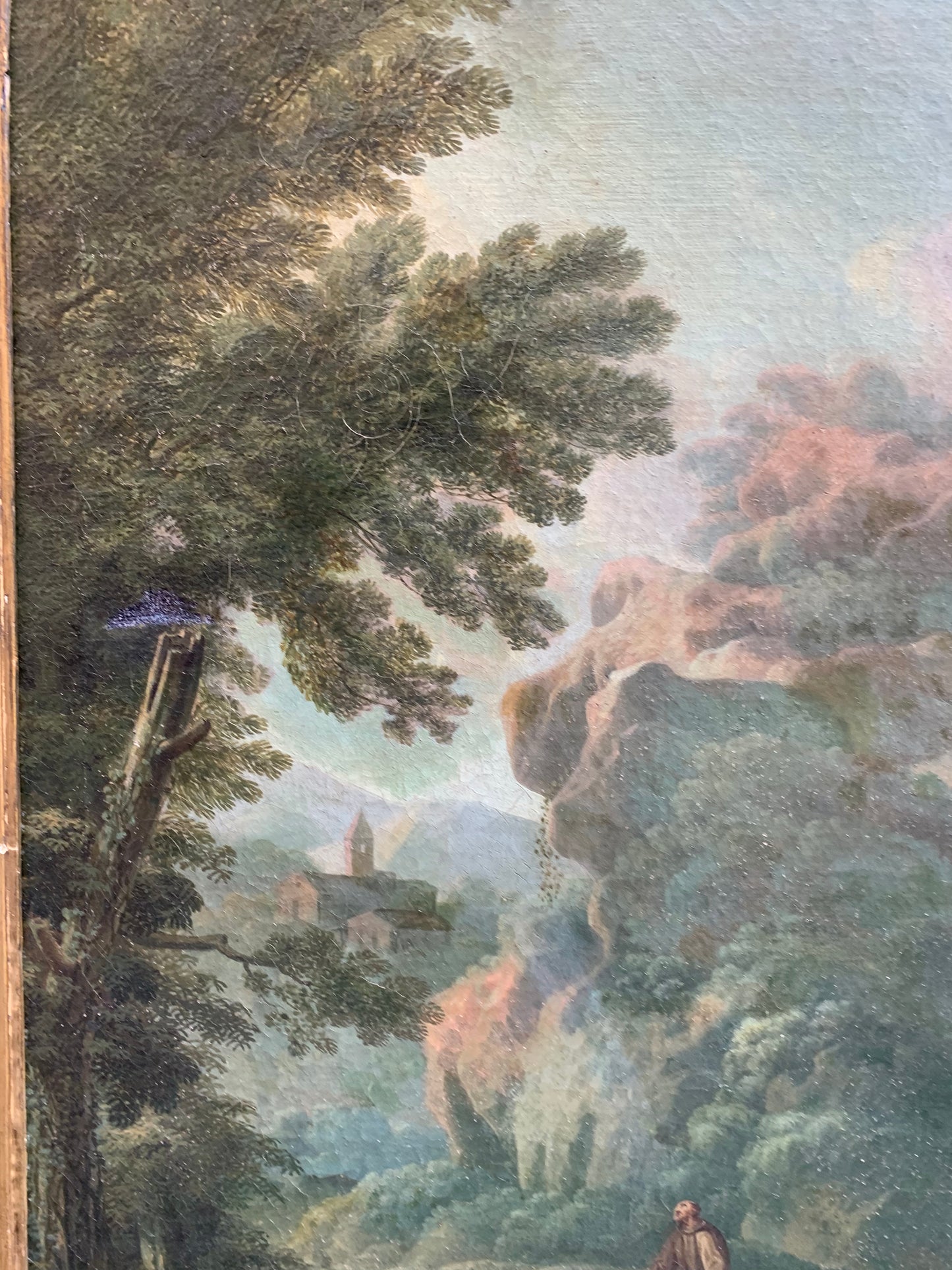 Roman School. Circle Of Paolo Anesi. Landscape With San Francesco Alla Verna.