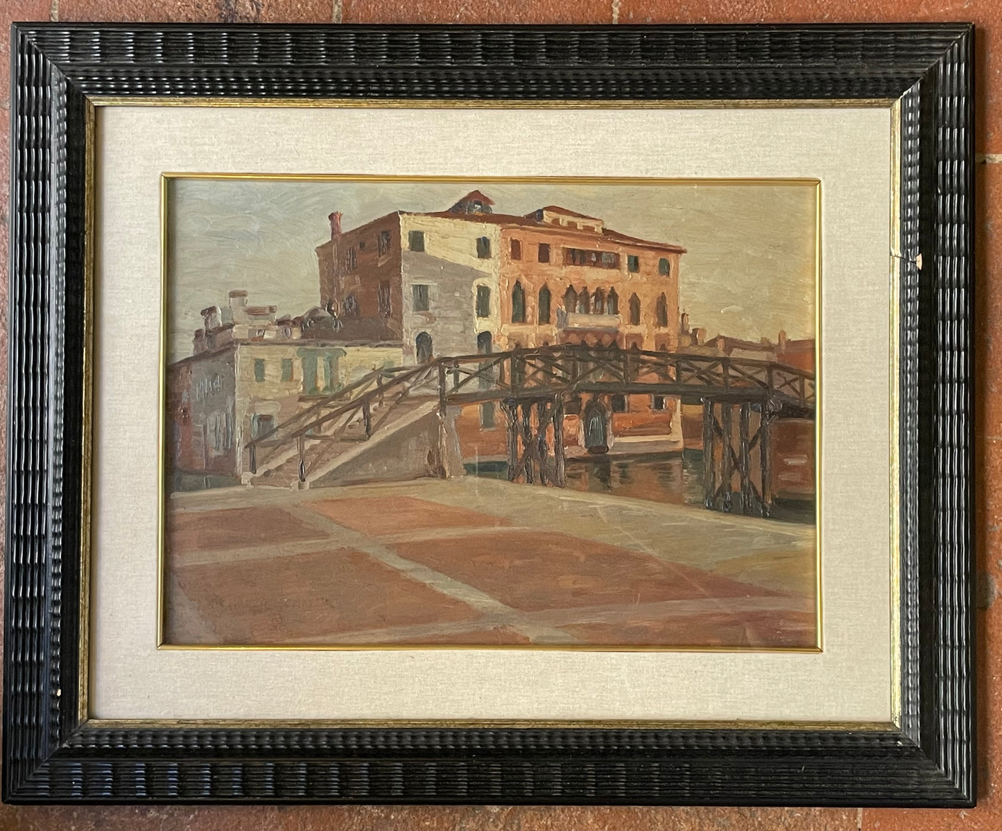 Venice. Wooden Bridge and Gothic Palace, dated 1915
