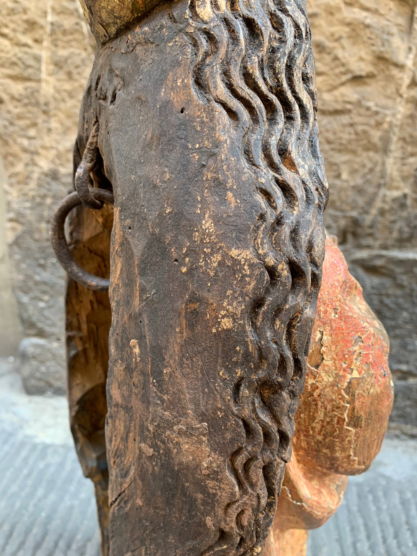 German Gothic. Polychrome wooden sculpture. Around 1500. To be restored.