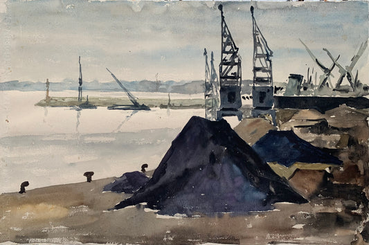 The port of Terragon.  Watercolor about 1940-1950.