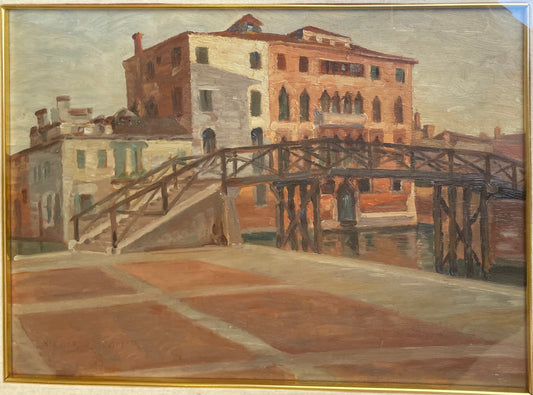 Venice. Wooden Bridge and Gothic Palace, dated 1915