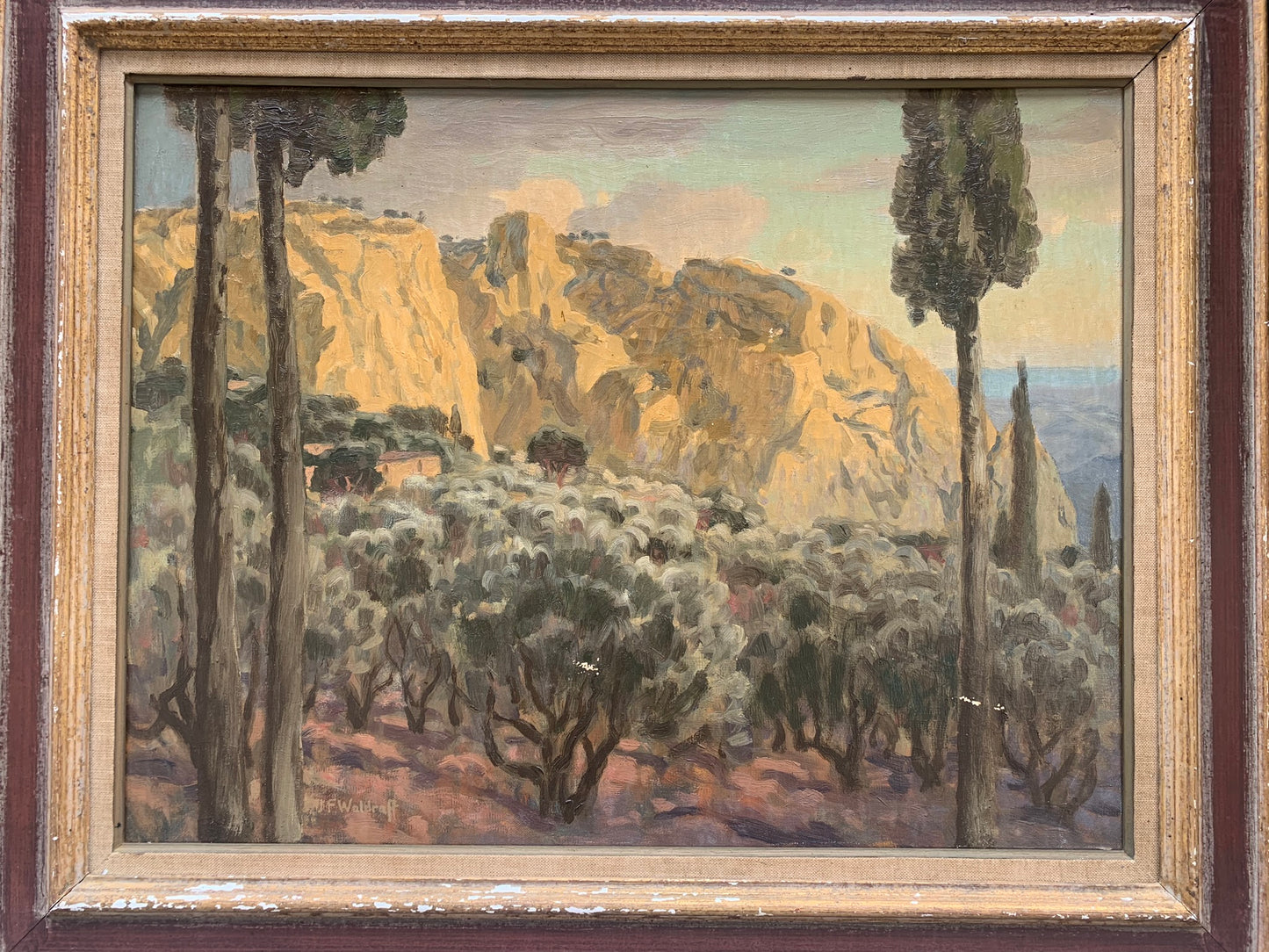 Franz Waldraff (1878-1942?). Landscape near Toulone, Gorges d'Ollioules. Circa 1930