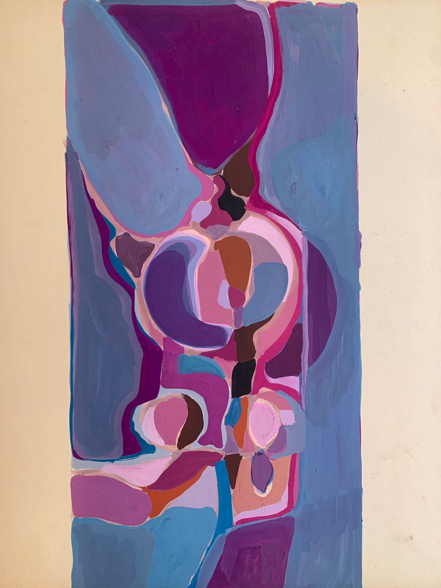 Abstract geometric composition with hints of the female body
Date: Circa 1970