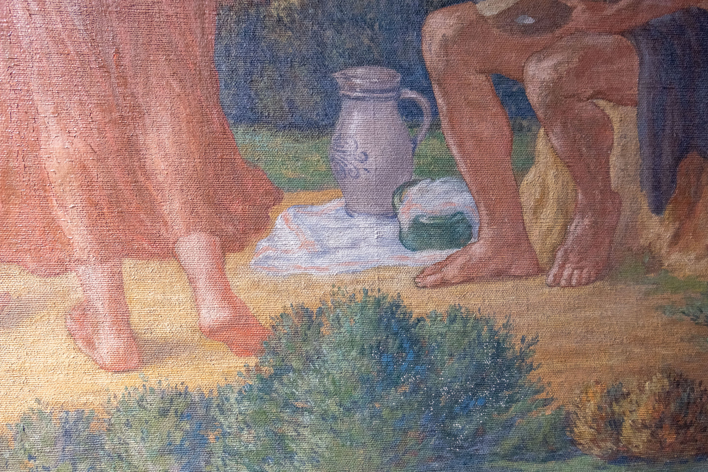 Symbolist Landscape With Symbols Of The Earth Artist: Prosper Colmant. Dated 1912. Cm 161x180