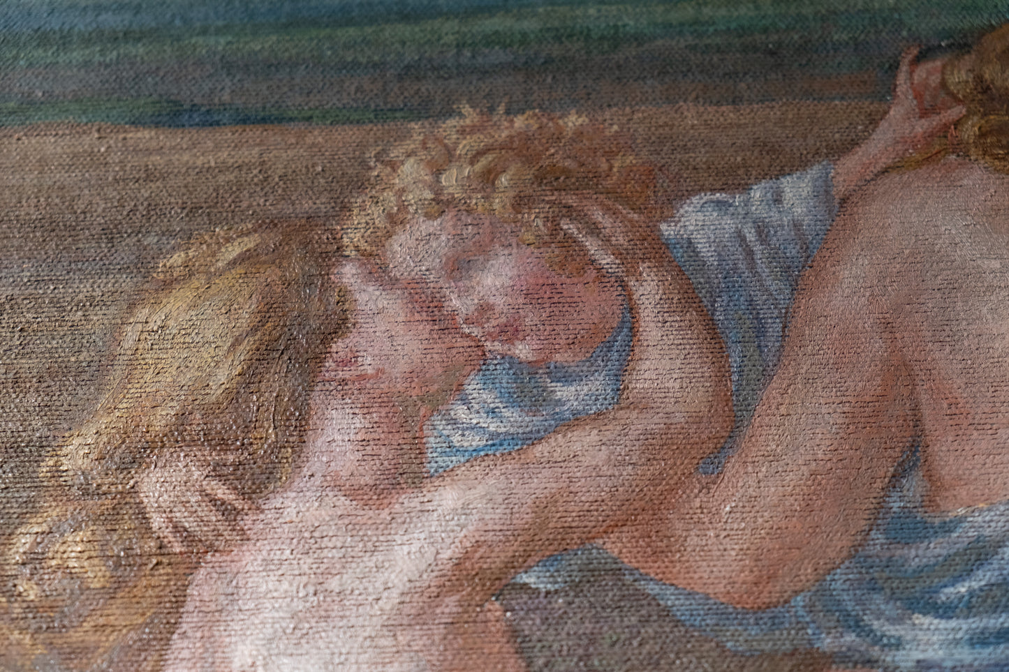 Symbolist Landscape With Symbols Of The Earth Artist: Prosper Colmant. Dated 1912. Cm 161x180