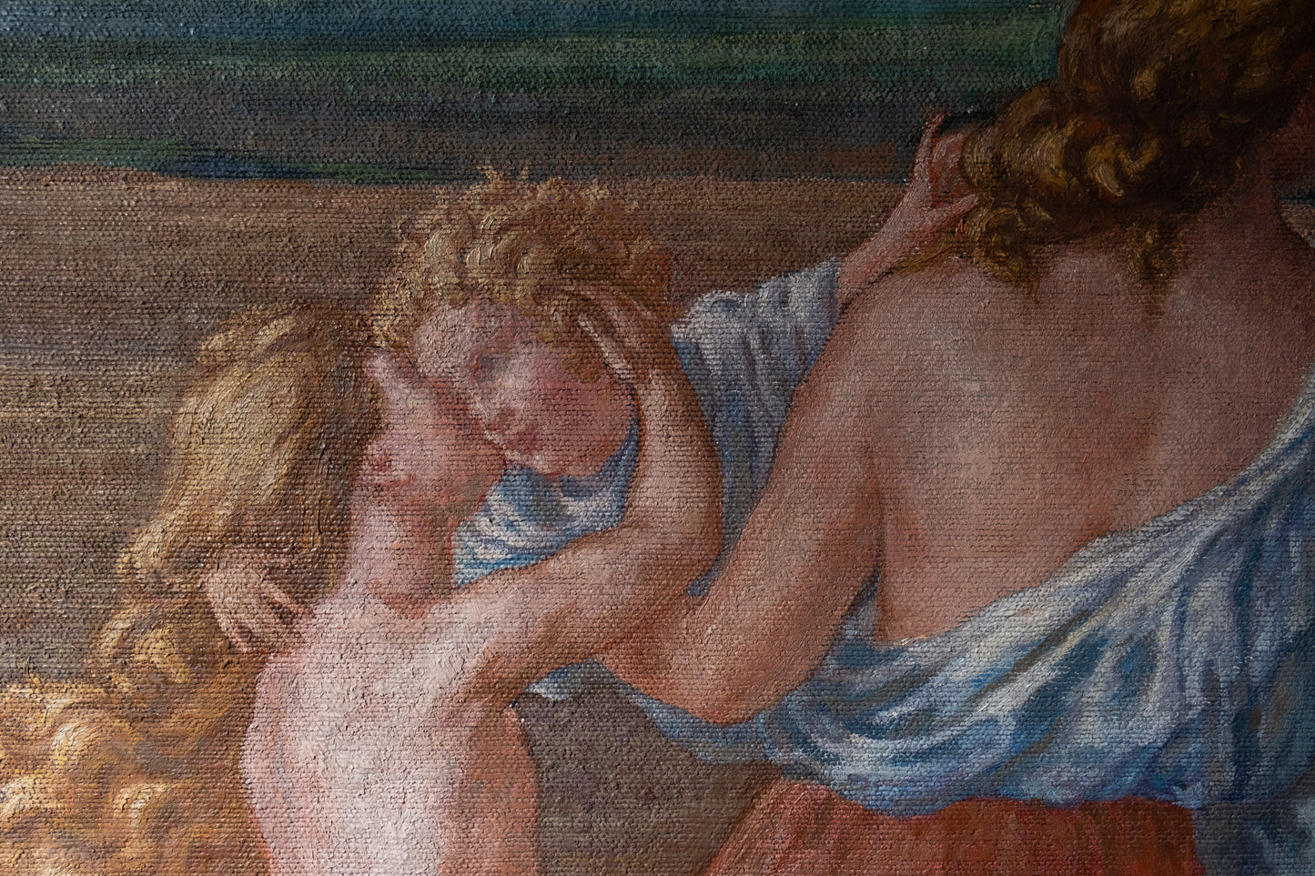 Symbolist Landscape With Symbols Of The Earth Artist: Prosper Colmant. Dated 1912. Cm 161x180