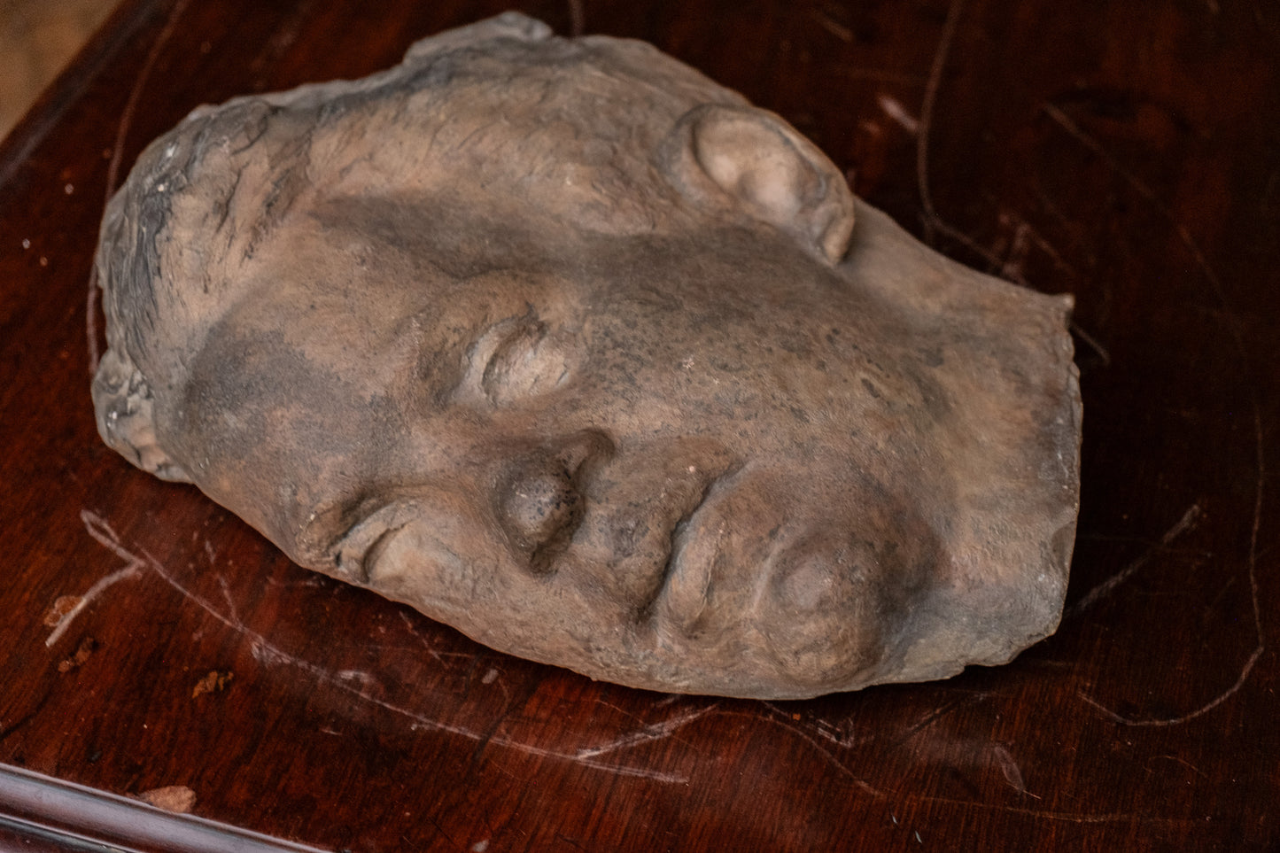 Asymmetrical head of man, terracotta sculpture, 1930s-40s, Giorgio Rossi (1894-1981). Tuscan Sculptor.