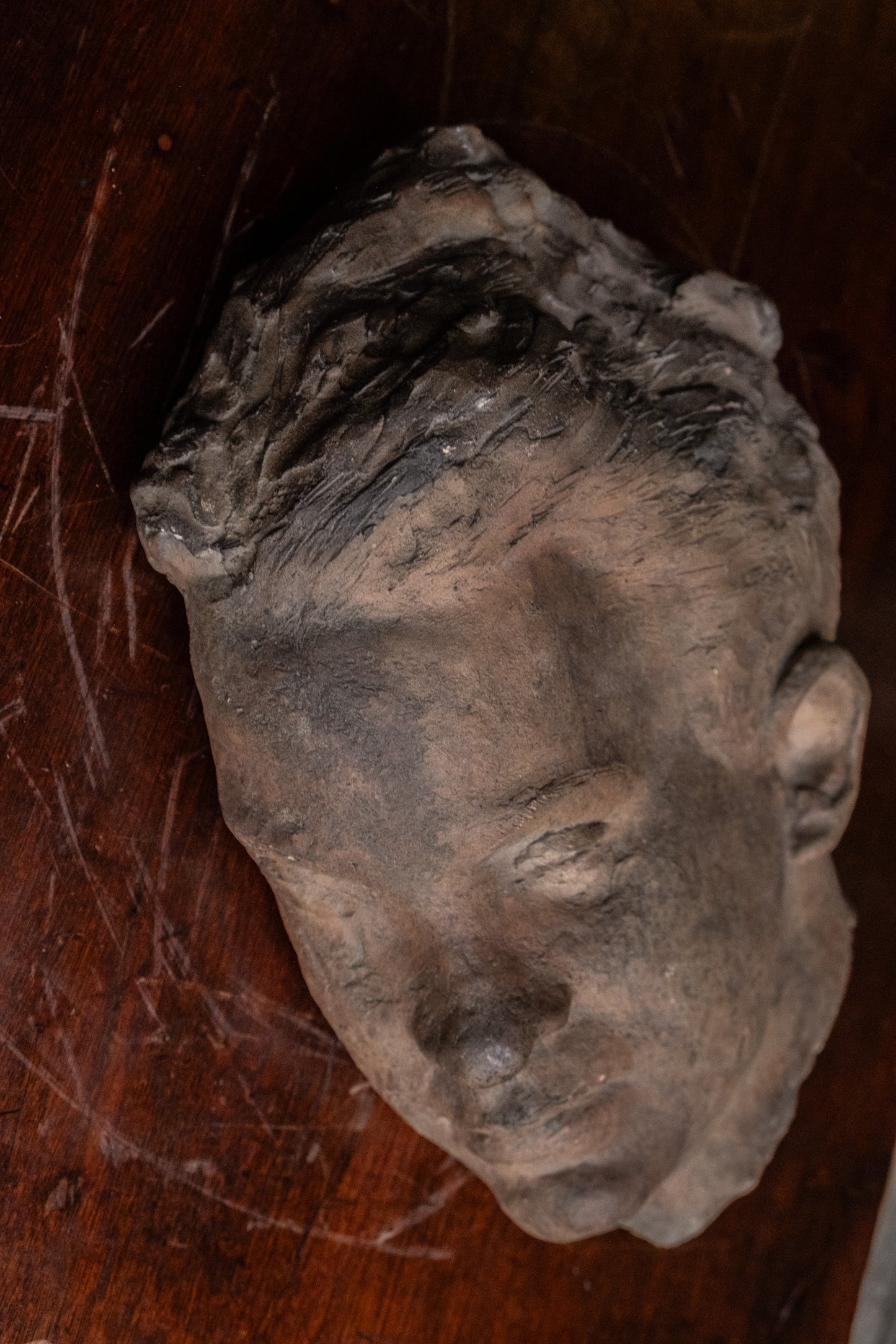 Asymmetrical head of man, terracotta sculpture, 1930s-40s, Giorgio Rossi (1894-1981). Tuscan Sculptor.