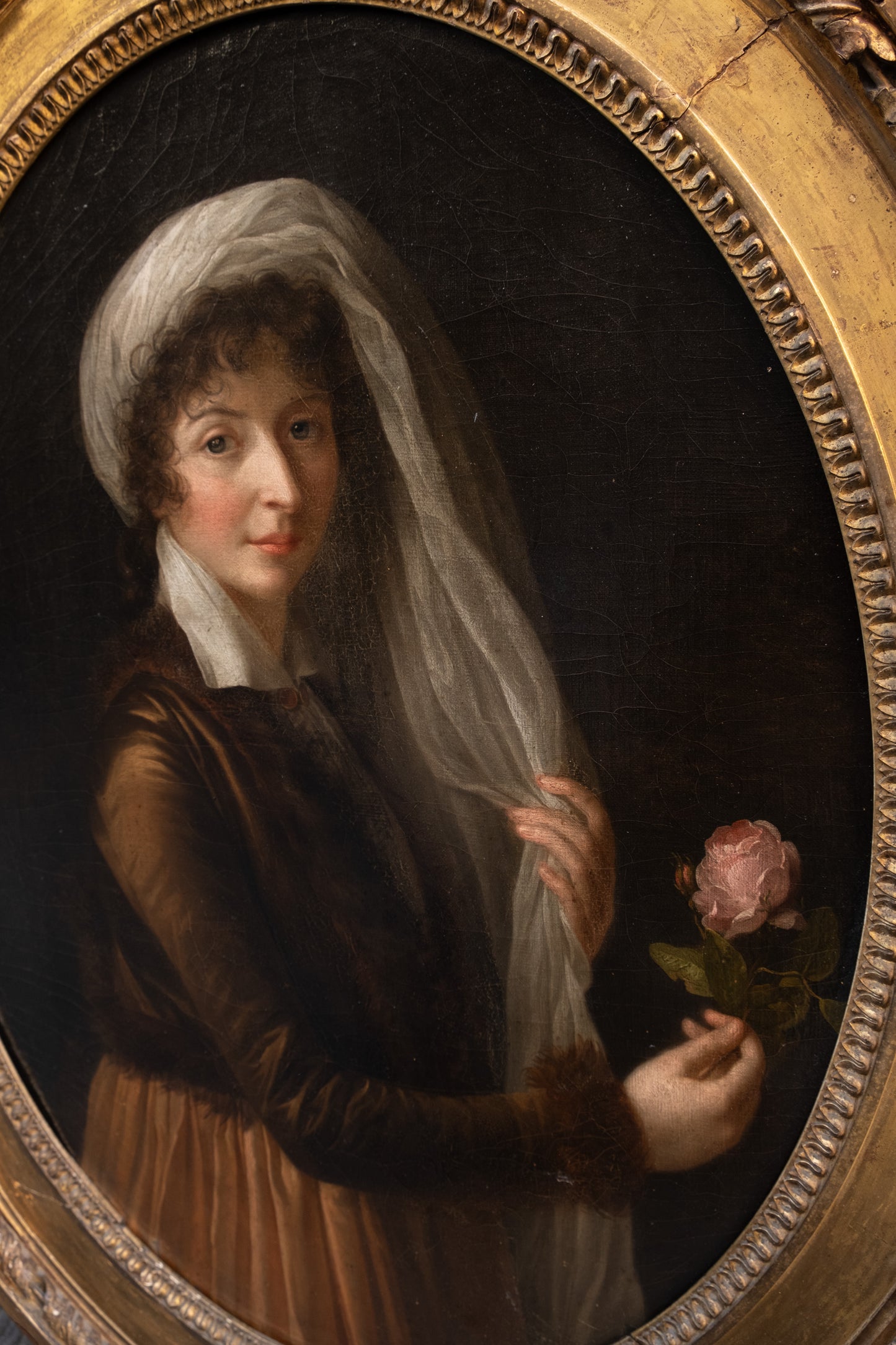 Portrait of a Young Woman with Rose and à la Turque Headscarf, late 18th century.