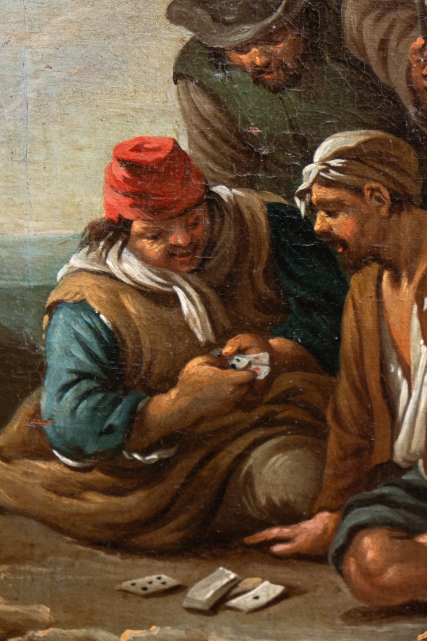 Paolo Monaldi. 2 paintings. "A stopover in the countryside" and "A game of cards". Circa 1740