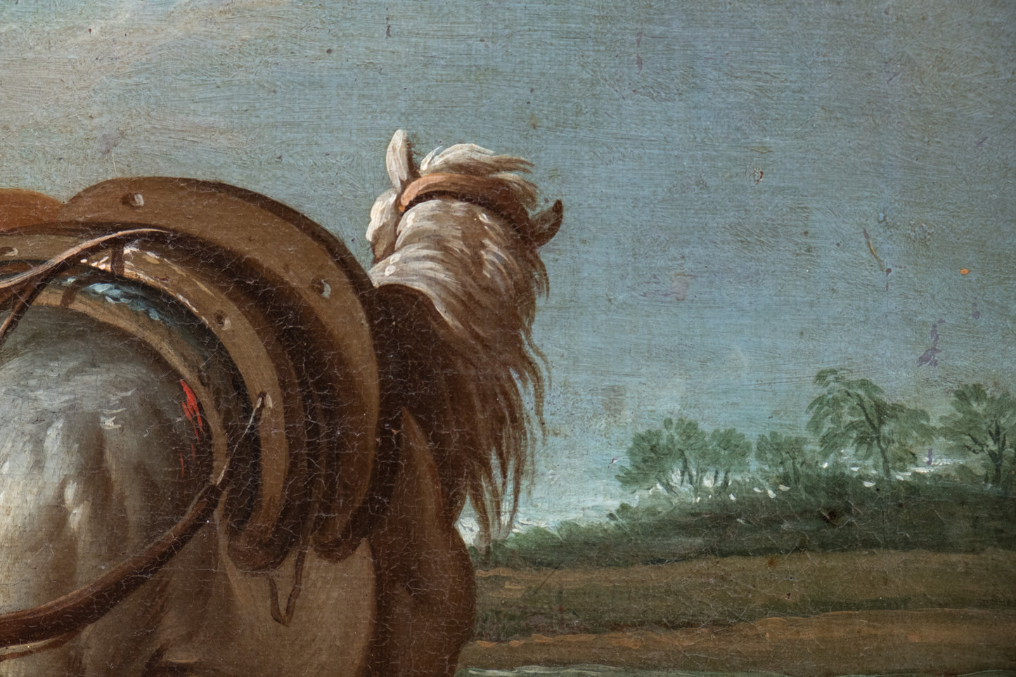 Paolo Monaldi. 2 paintings. "A stopover in the countryside" and "A game of cards". Circa 1740