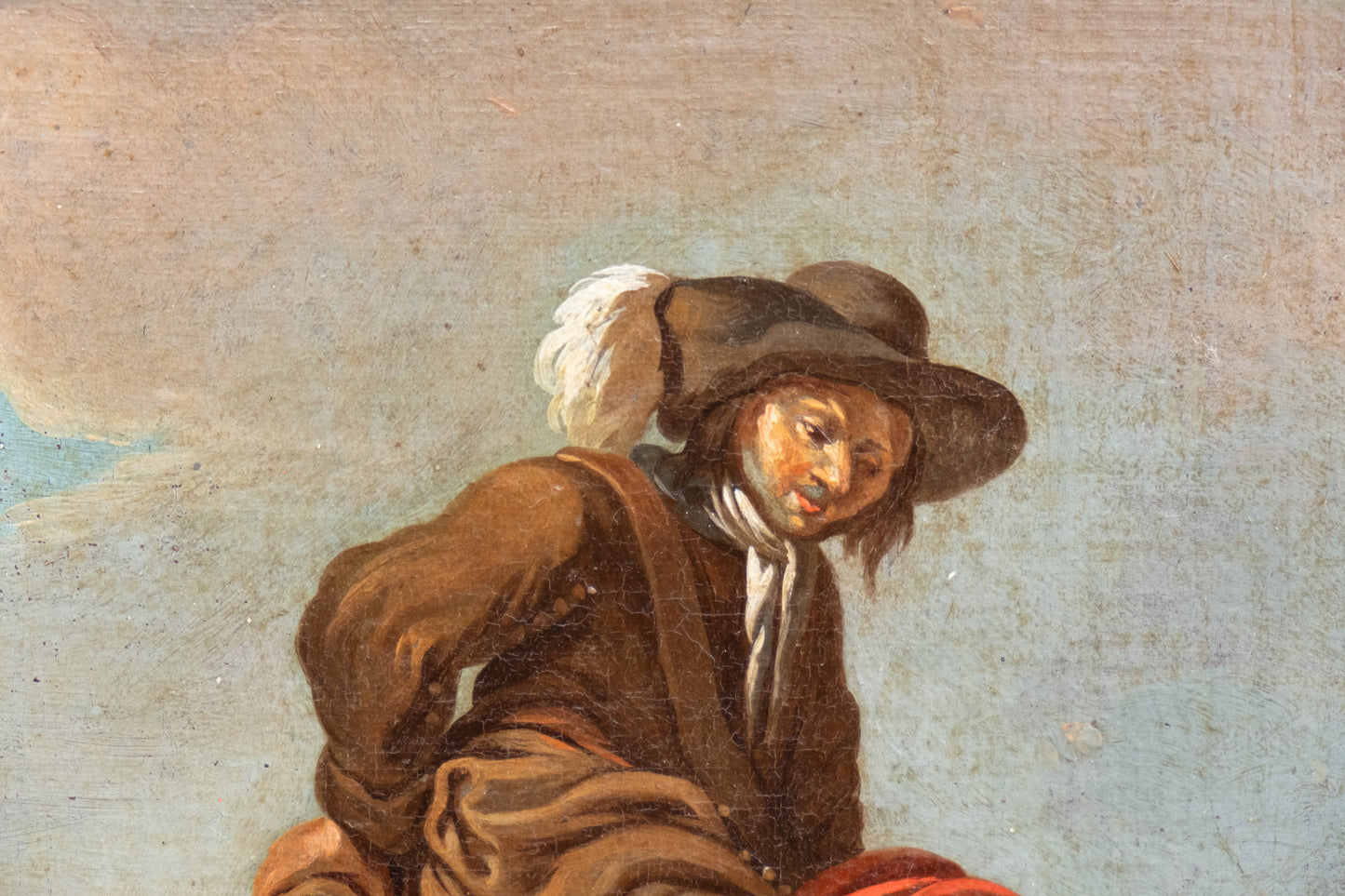 Paolo Monaldi. 2 paintings. "A stopover in the countryside" and "A game of cards". Circa 1740