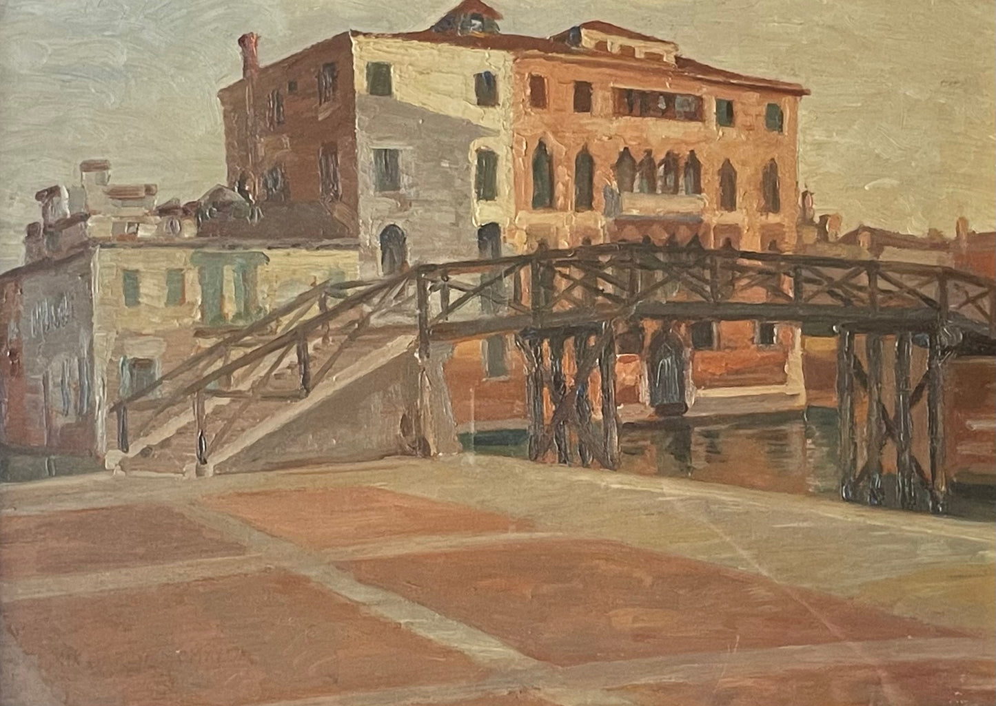 Venice. Wooden Bridge and Gothic Palace, dated 1915