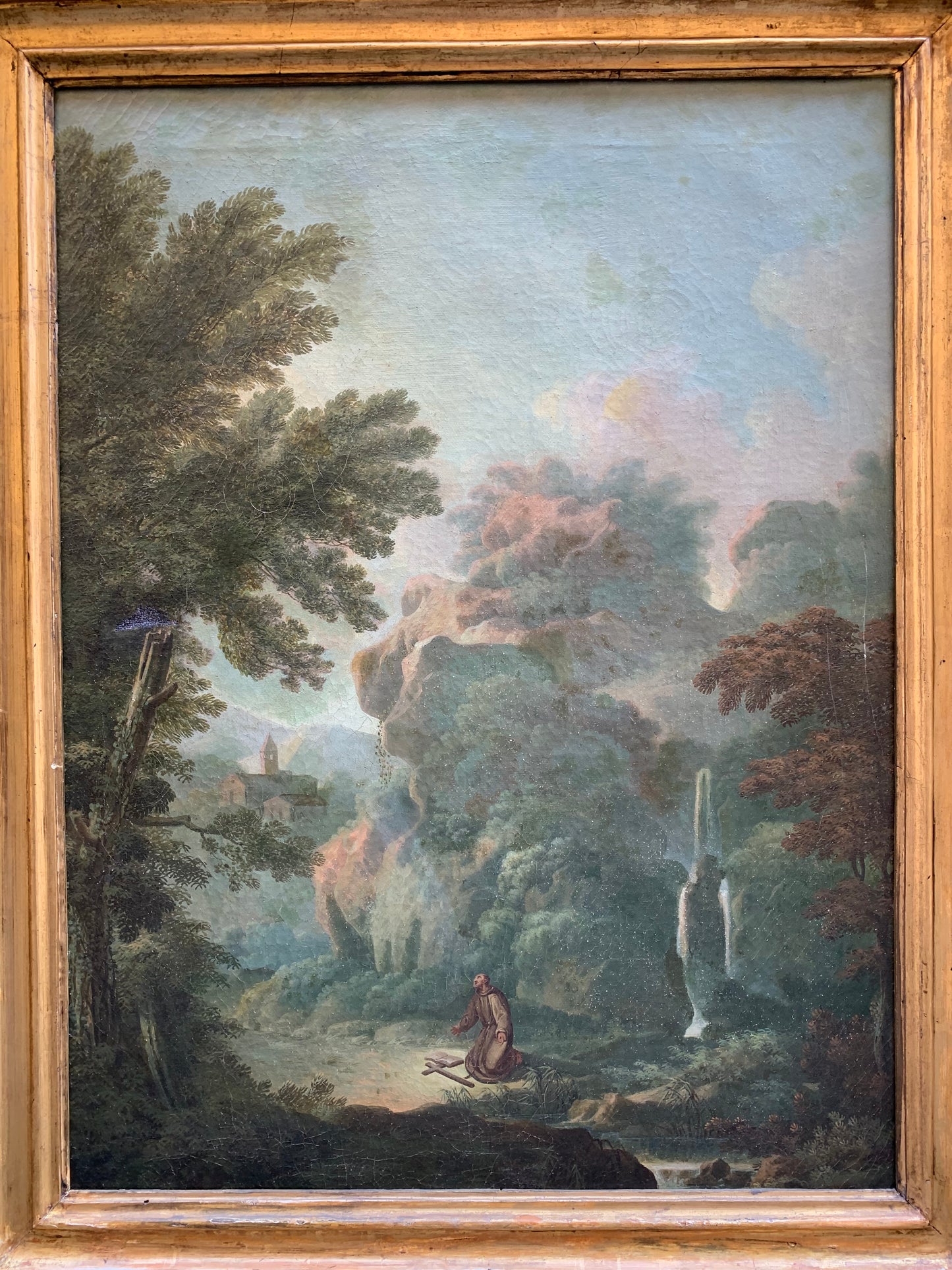 Roman School. Circle Of Paolo Anesi. Landscape With San Francesco Alla Verna.