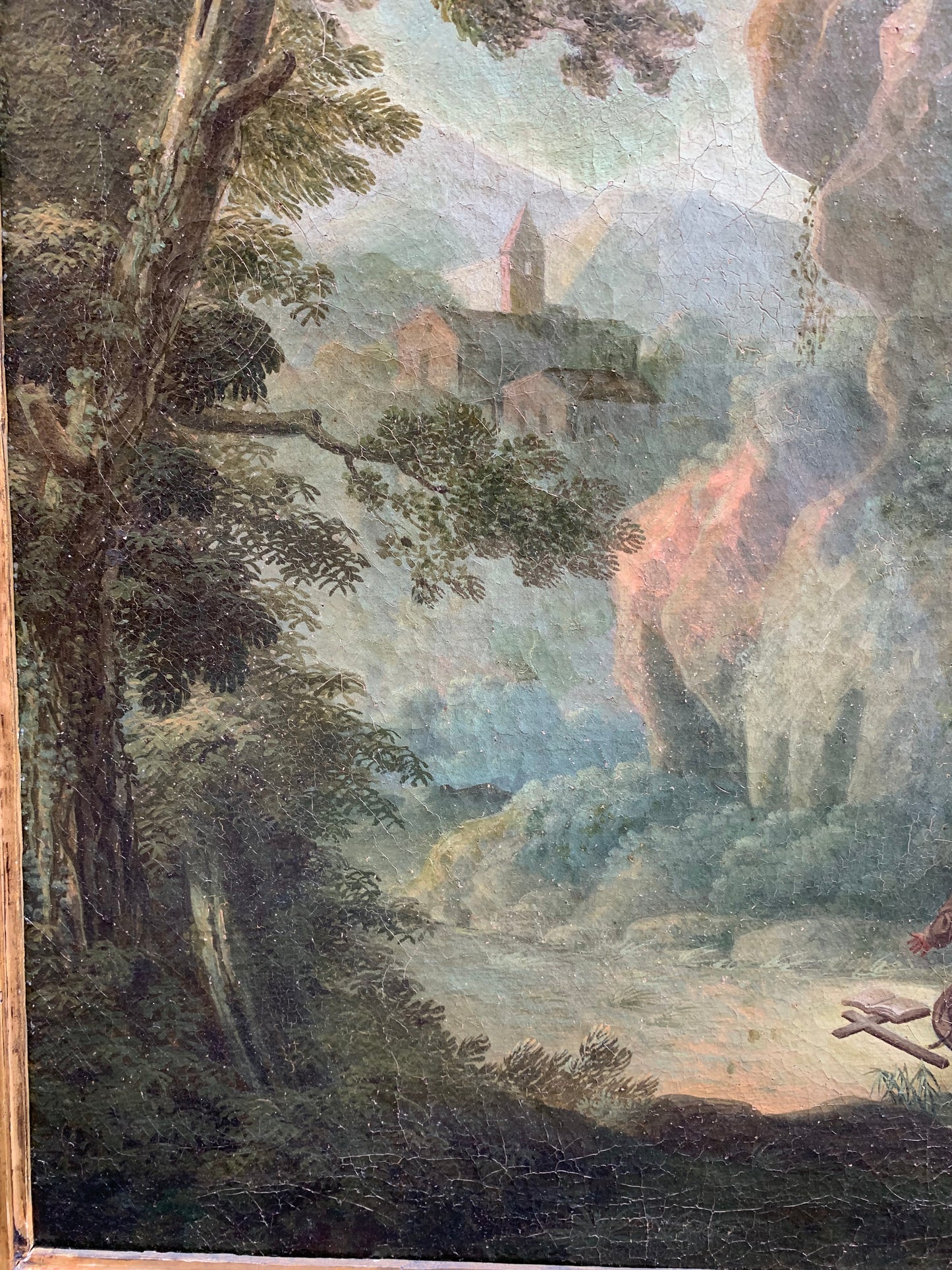 Roman School. Circle Of Paolo Anesi. Landscape With San Francesco Alla Verna.