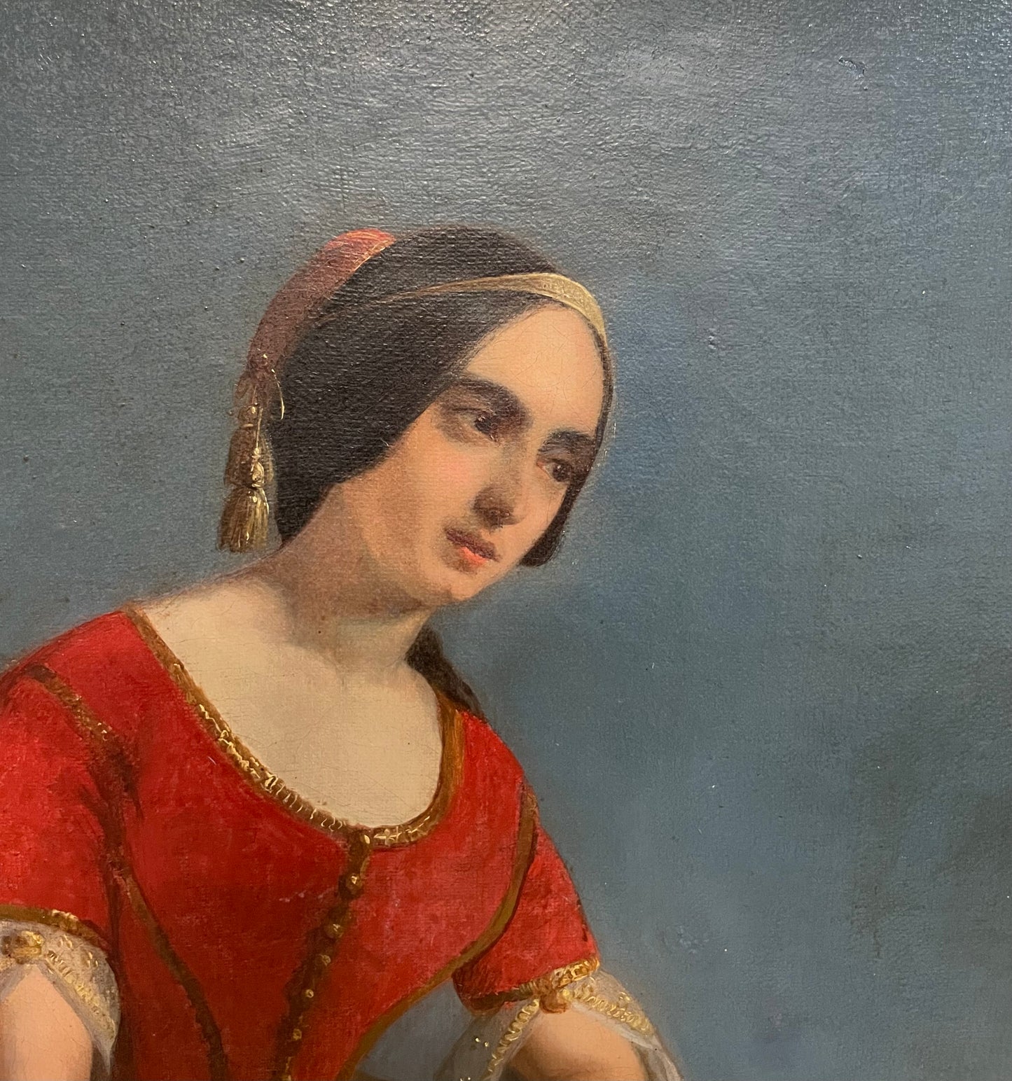 Romantic Portrait of a Woman in Oriental Dress among Greek Ruins, ca. 1840