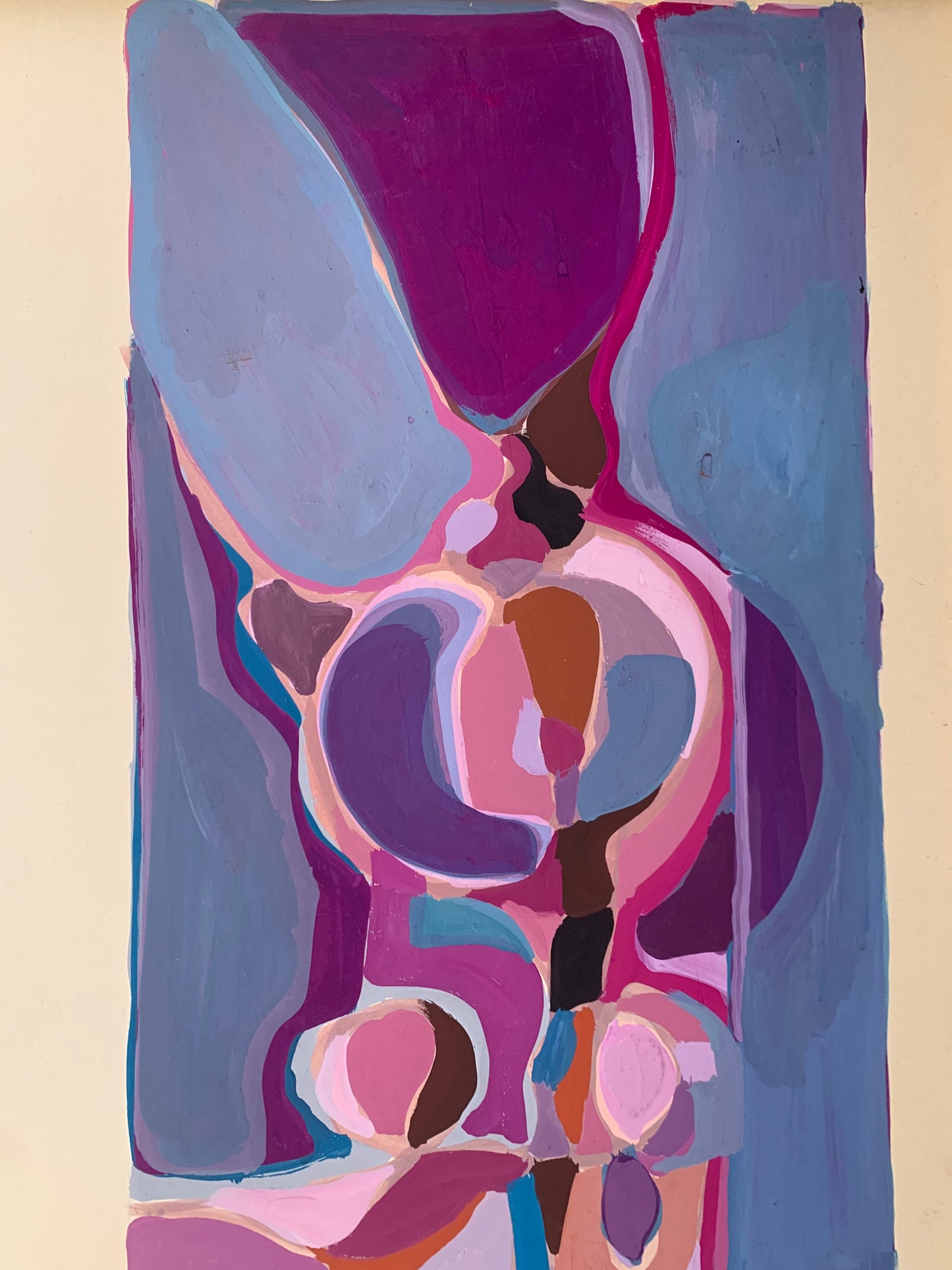 Abstract geometric composition with hints of the female body
Date: Circa 1970