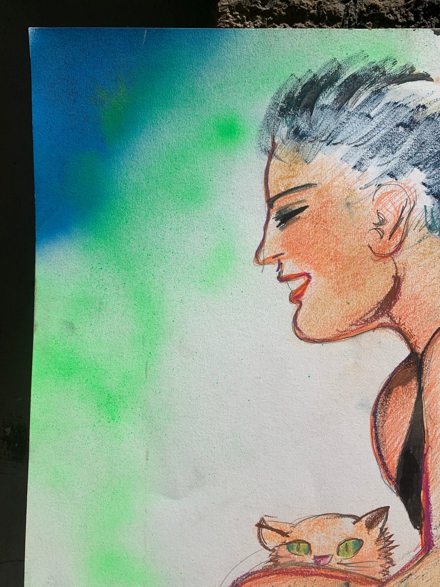 Dive with Cat. Swimmer. Marco Silombria (Savona, 1936 – Albissola, 2017) 1980s