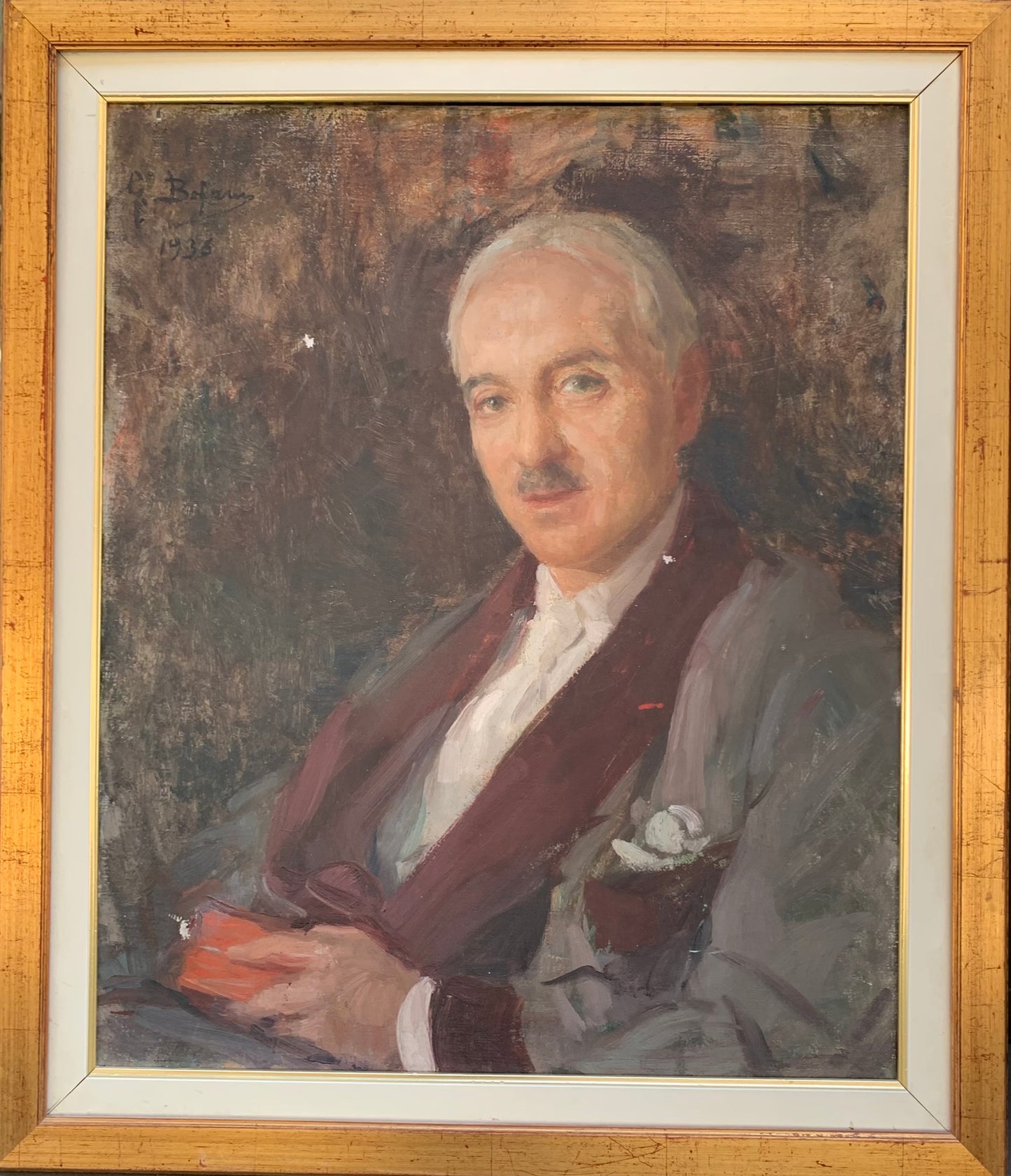 Male Portrait signed Gennaro Befanio (Naples, 1866 - Paris, 1937), Dated 1936