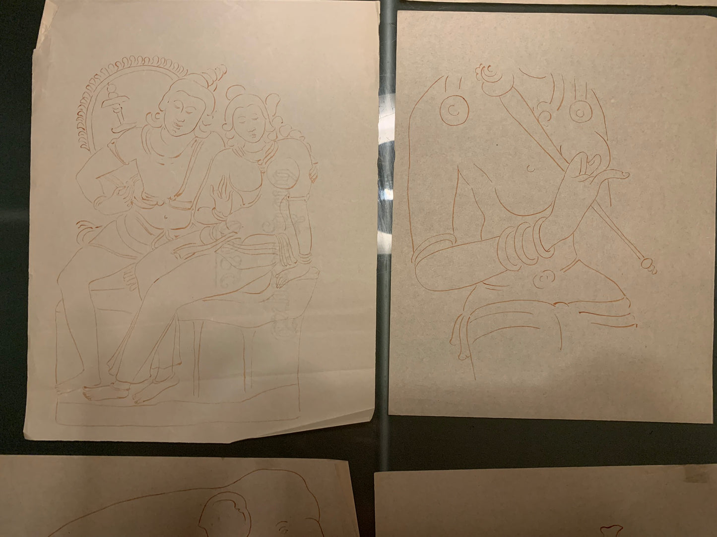 Drawings with Hindu and Buddhist Sri Lankan deities from Anuradhapura and Poḷonnaruwa.