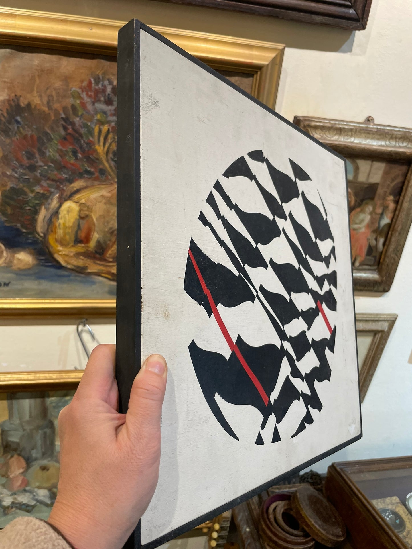 Oval Mural. Optical Abstraction by Enrico Sirello, 1977 – Italian Arte Programmata Movement