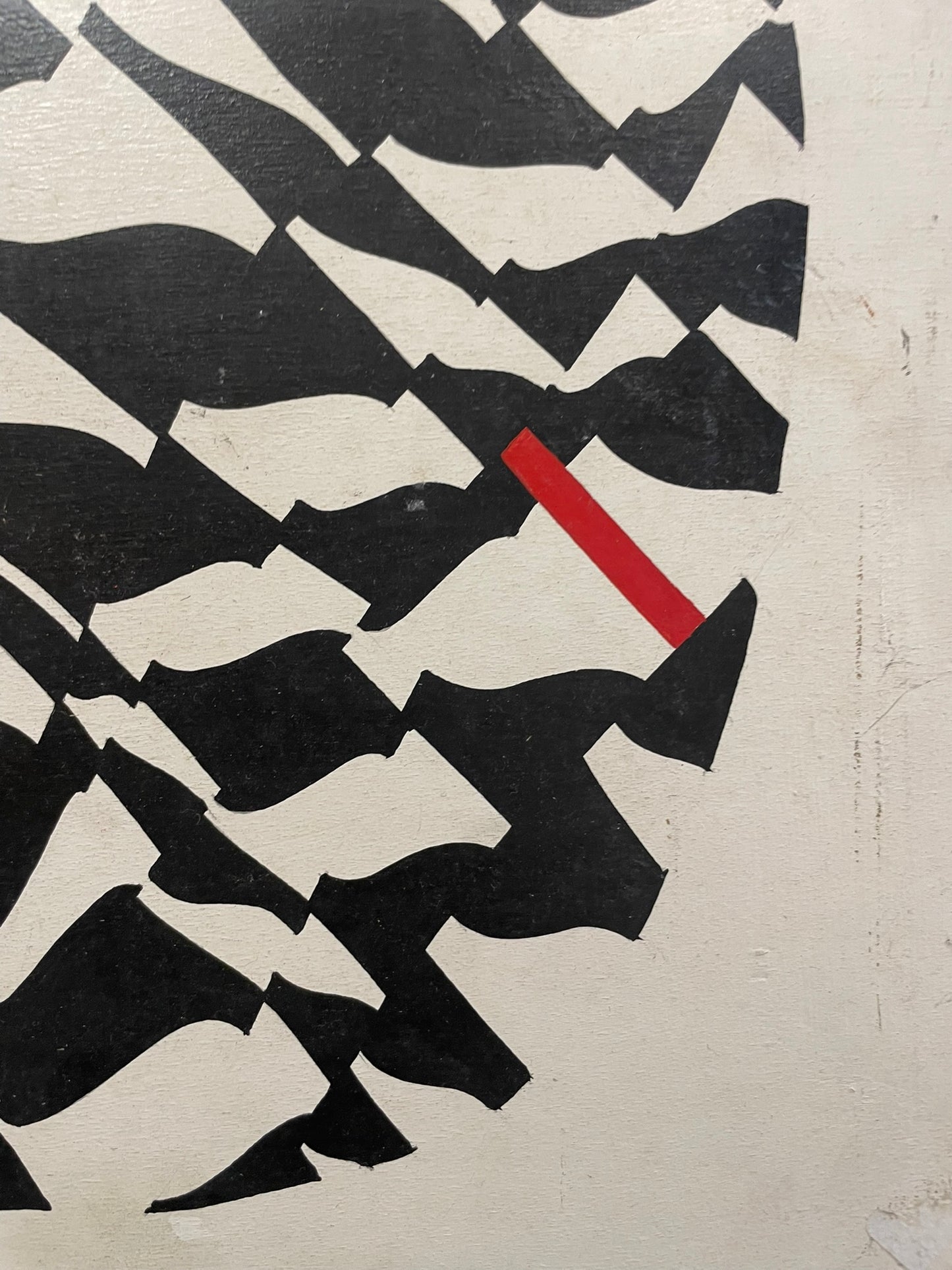 Oval Mural. Optical Abstraction by Enrico Sirello, 1977 – Italian Arte Programmata Movement